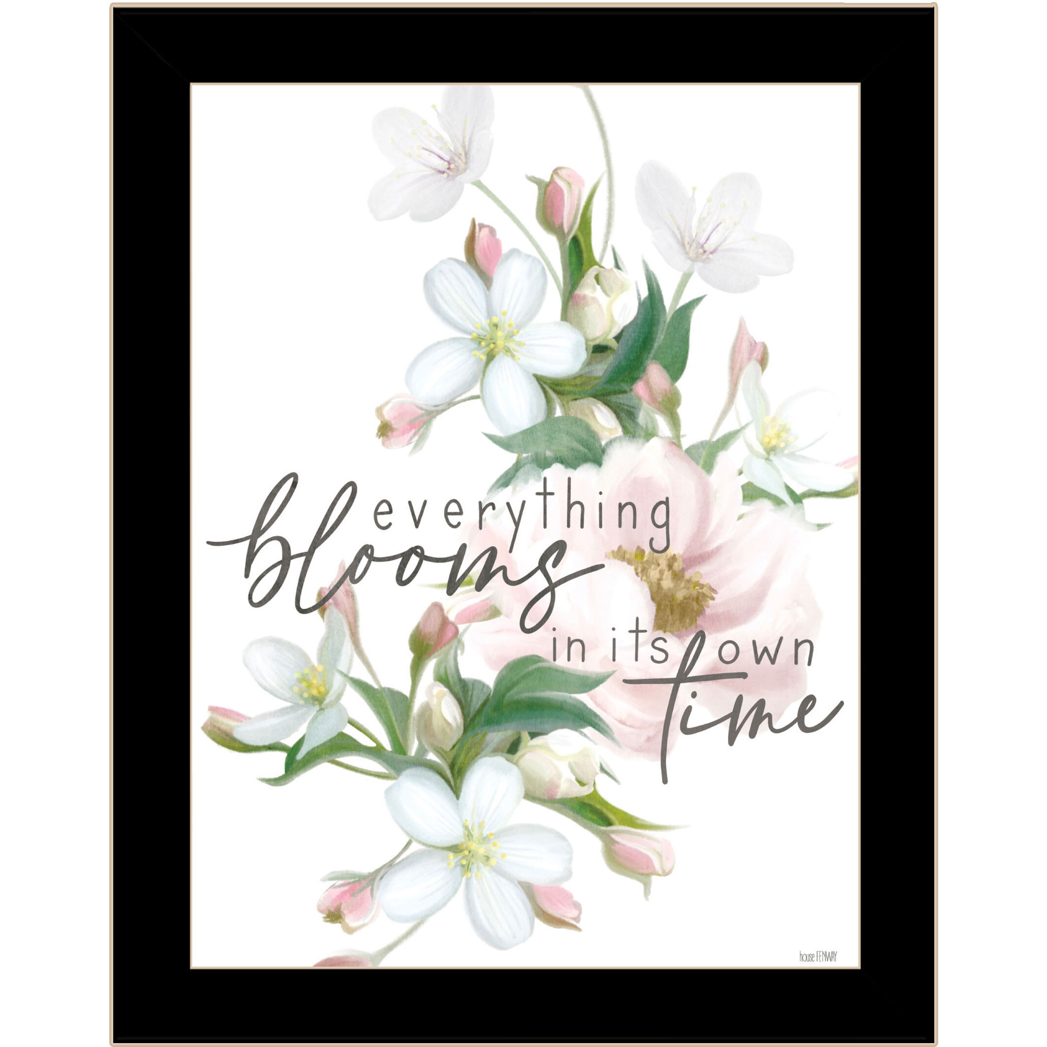 Everything Bloom Black Framed Print Wall Art