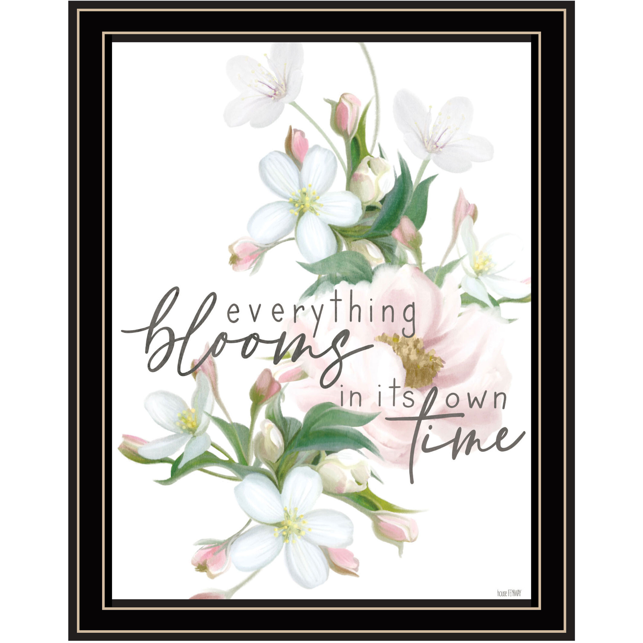 Everything Bloom Black Framed Print Wall Art