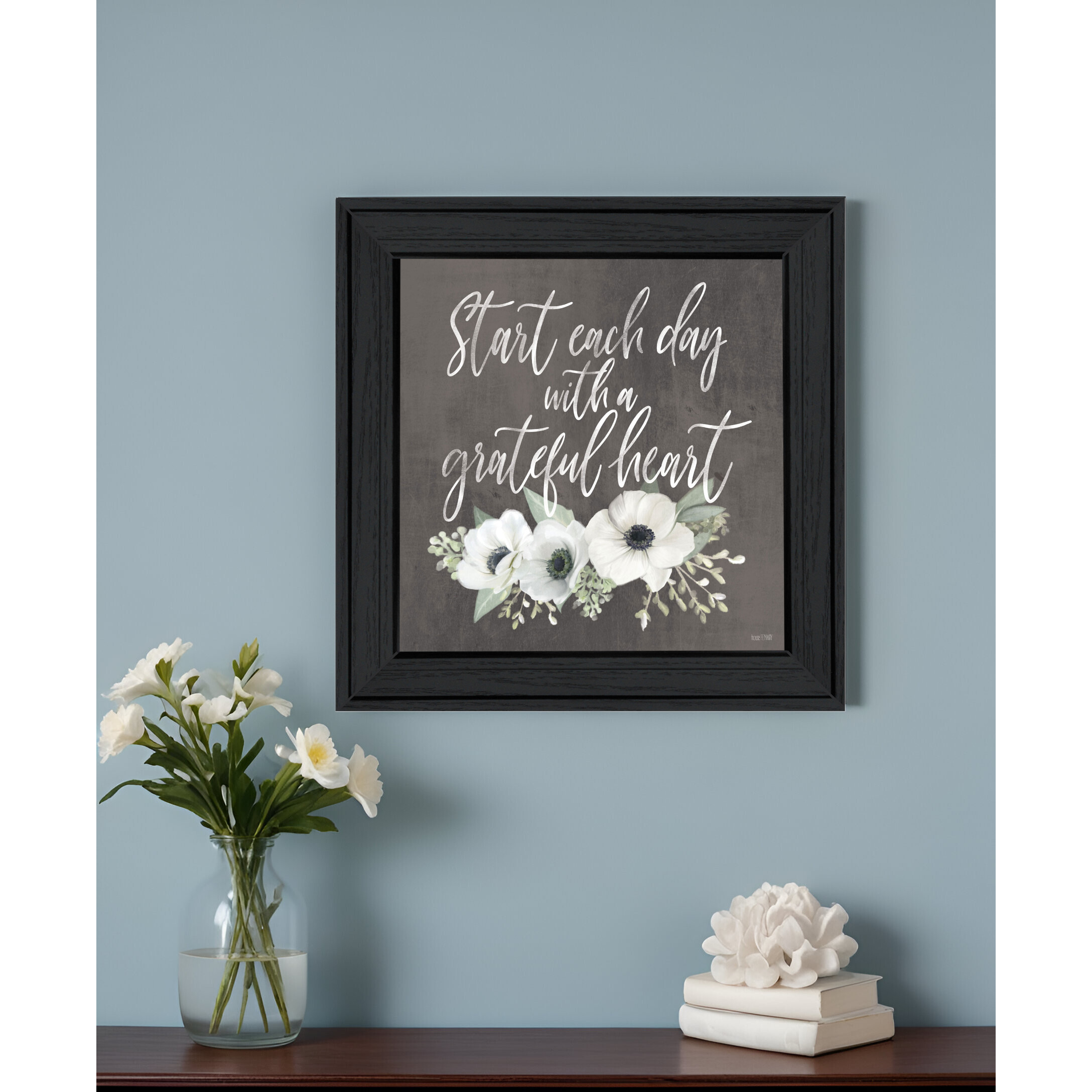 Grateful Heart Black Framed Print Wall Art