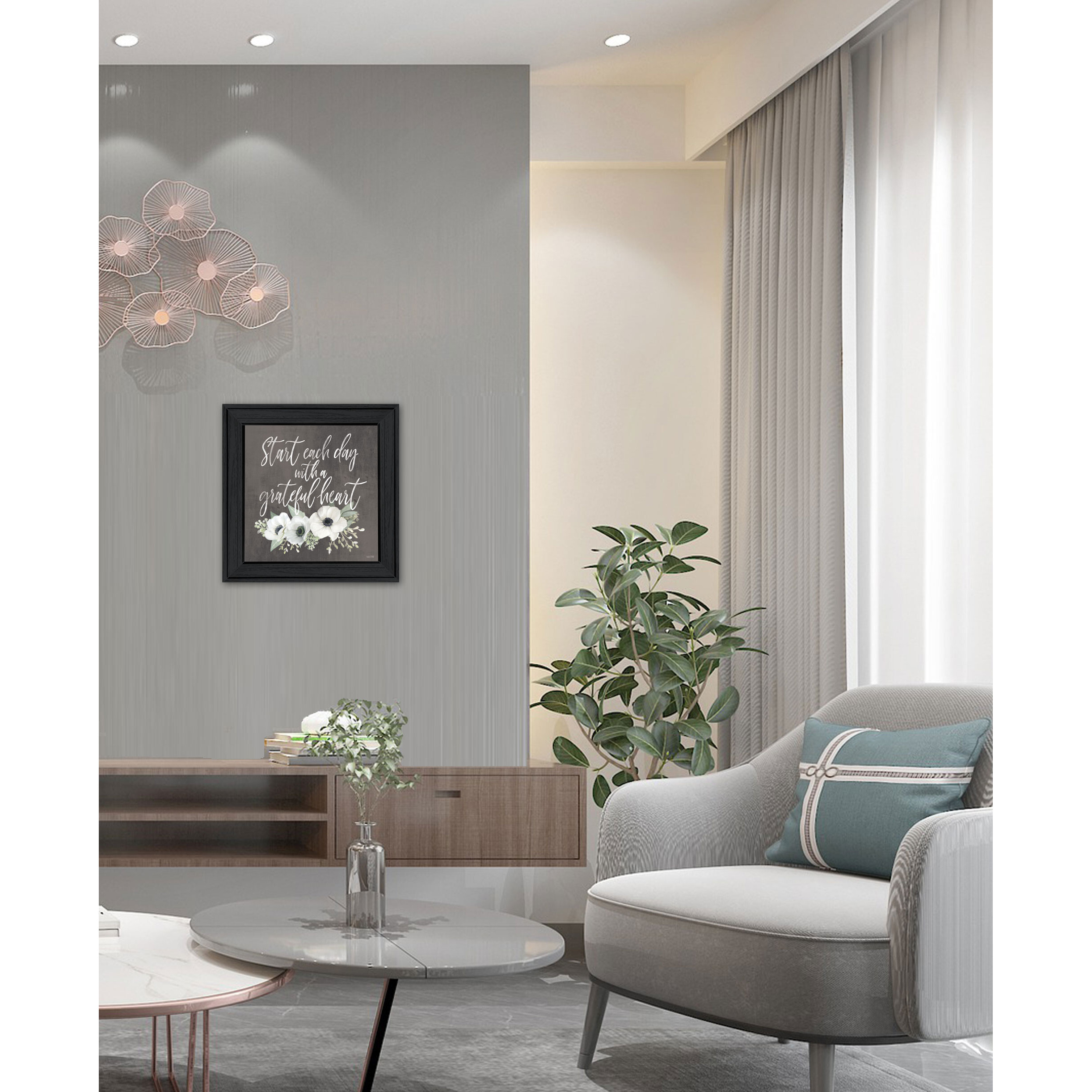 Grateful Heart Black Framed Print Wall Art