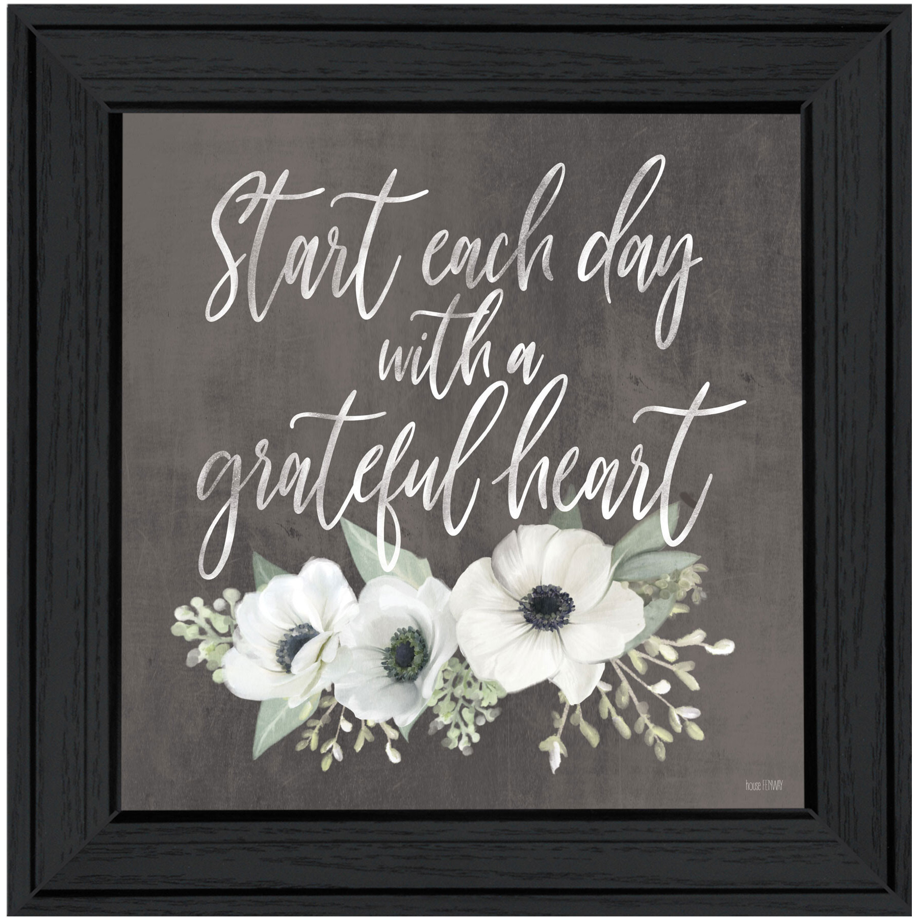Grateful Heart Black Framed Print Wall Art