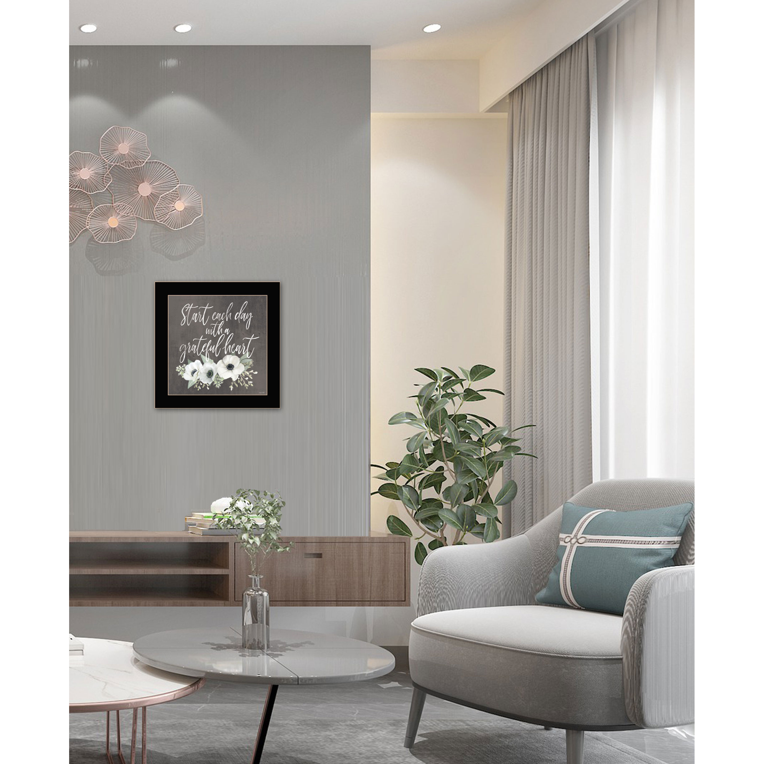 Grateful Heart Black Framed Print Wall Art