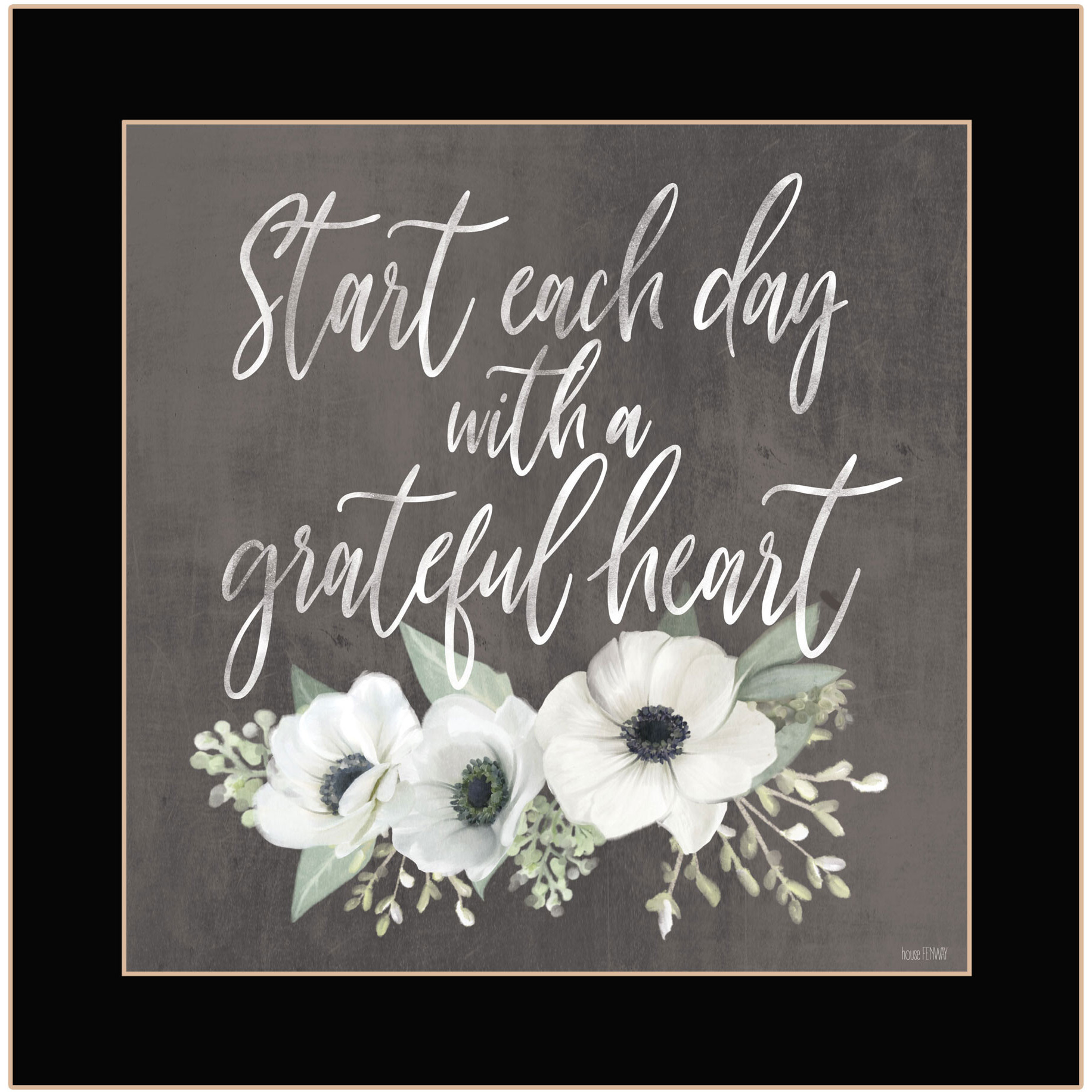 Grateful Heart Black Framed Print Wall Art