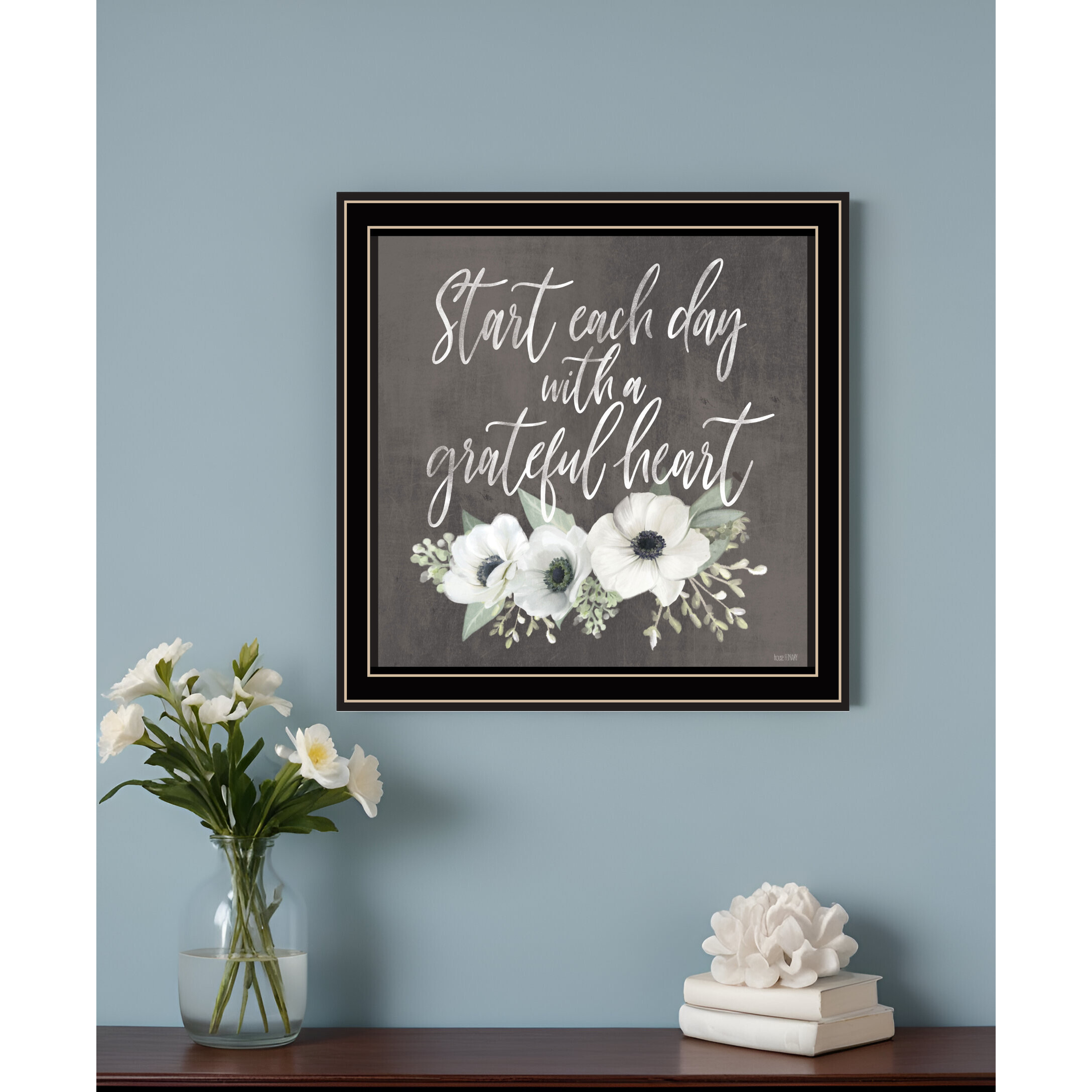 Grateful Heart Black Framed Print Wall Art