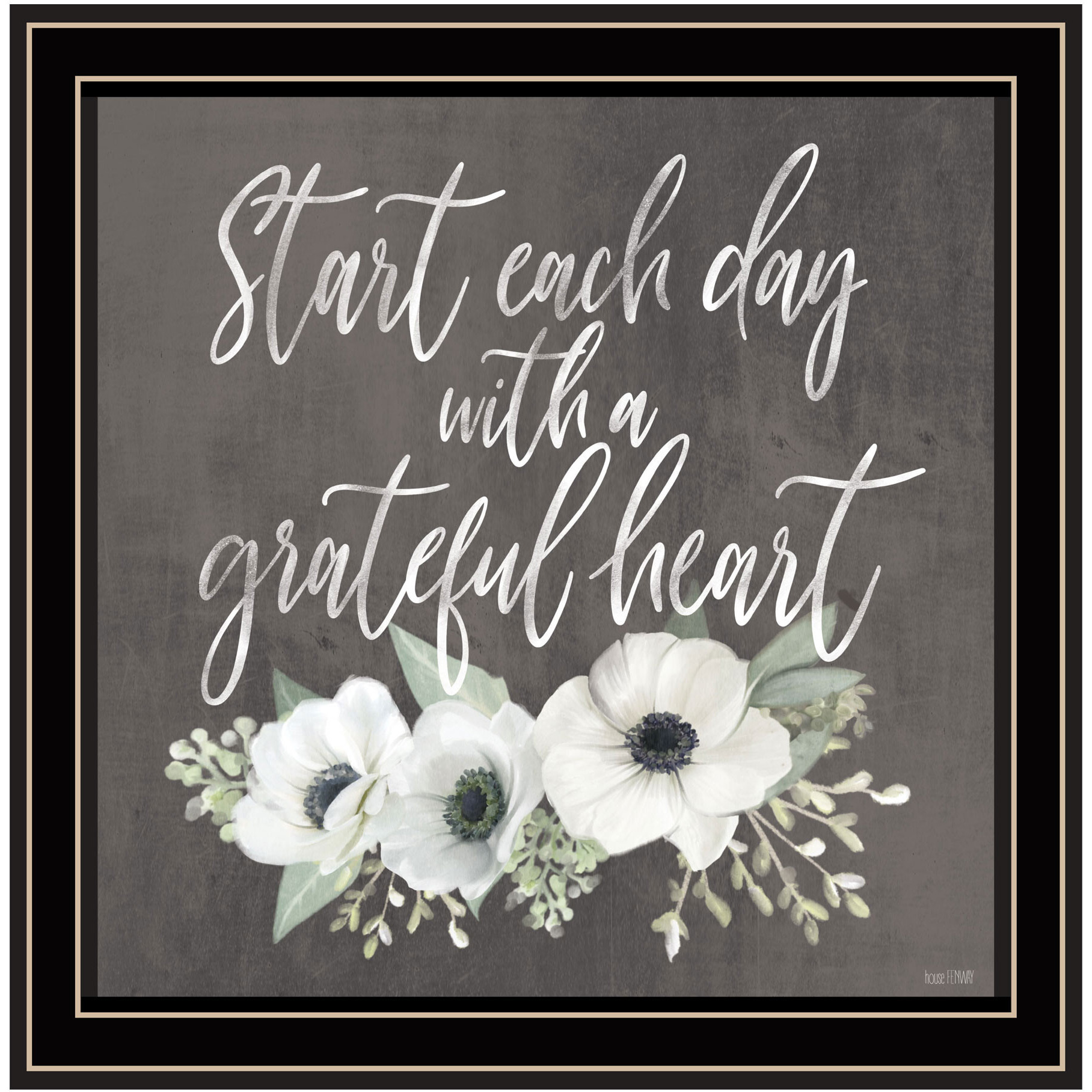 Grateful Heart Black Framed Print Wall Art