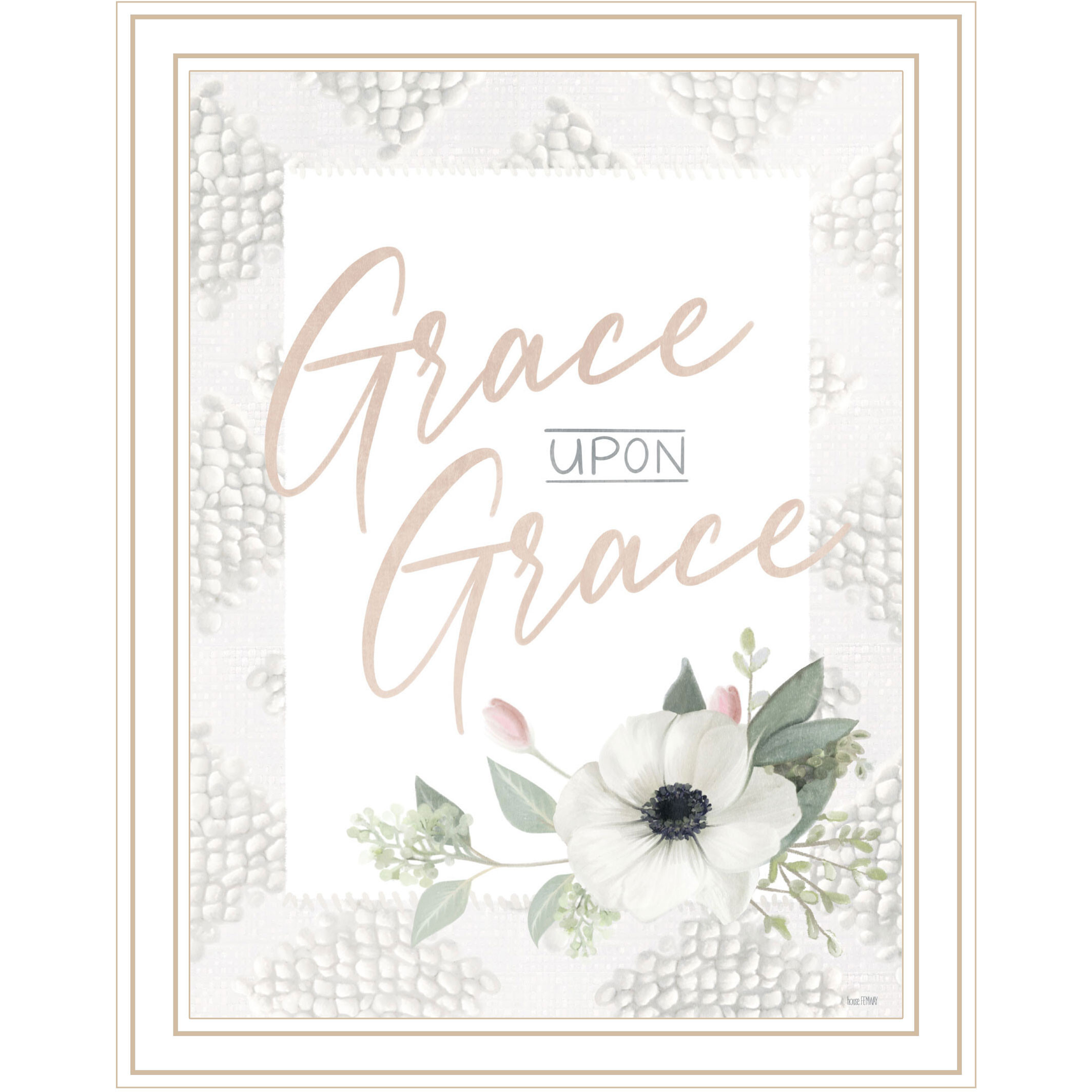 Grace Upon Grace White Framed Print Wall Art