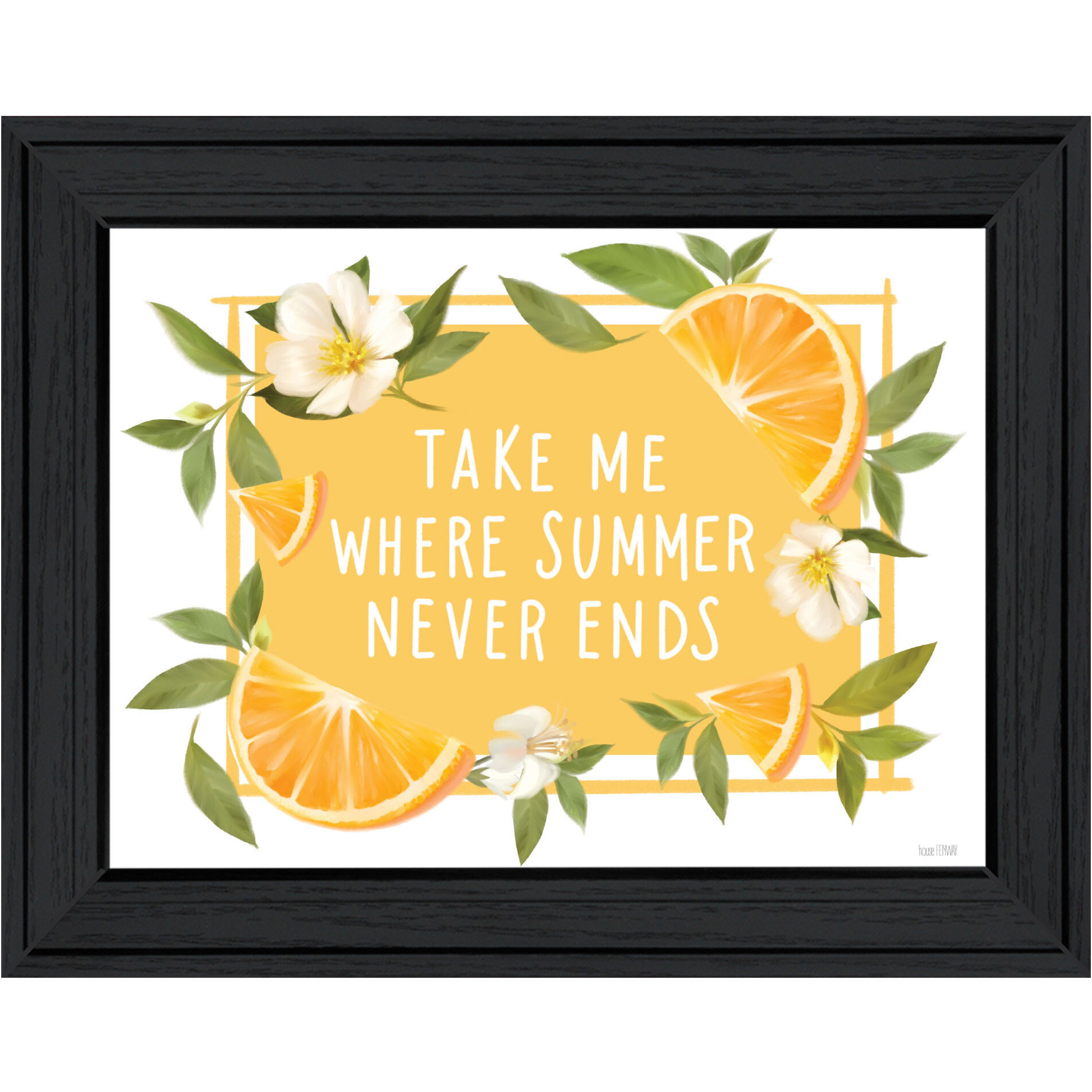 Take Me Where Summer Never Ends Black Framed Print Wall Art