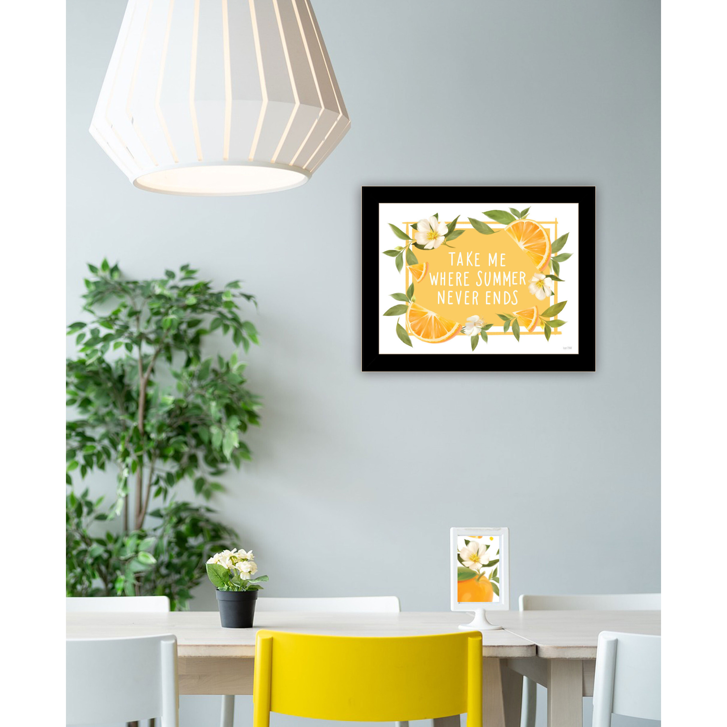 Take Me Where Summer Never Ends Black Framed Print Wall Art