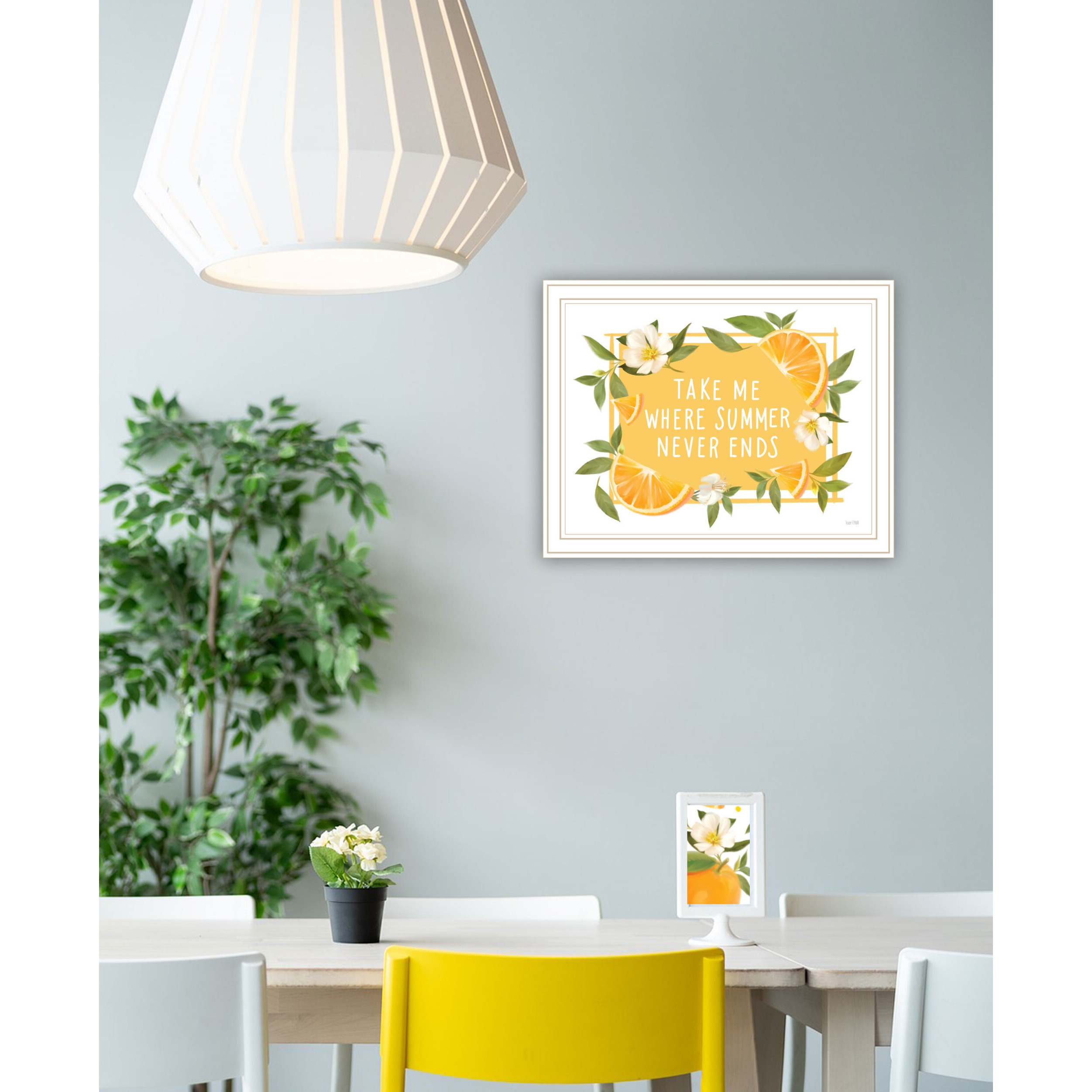Take Me Where Summer Never Ends White Framed Print Wall Art