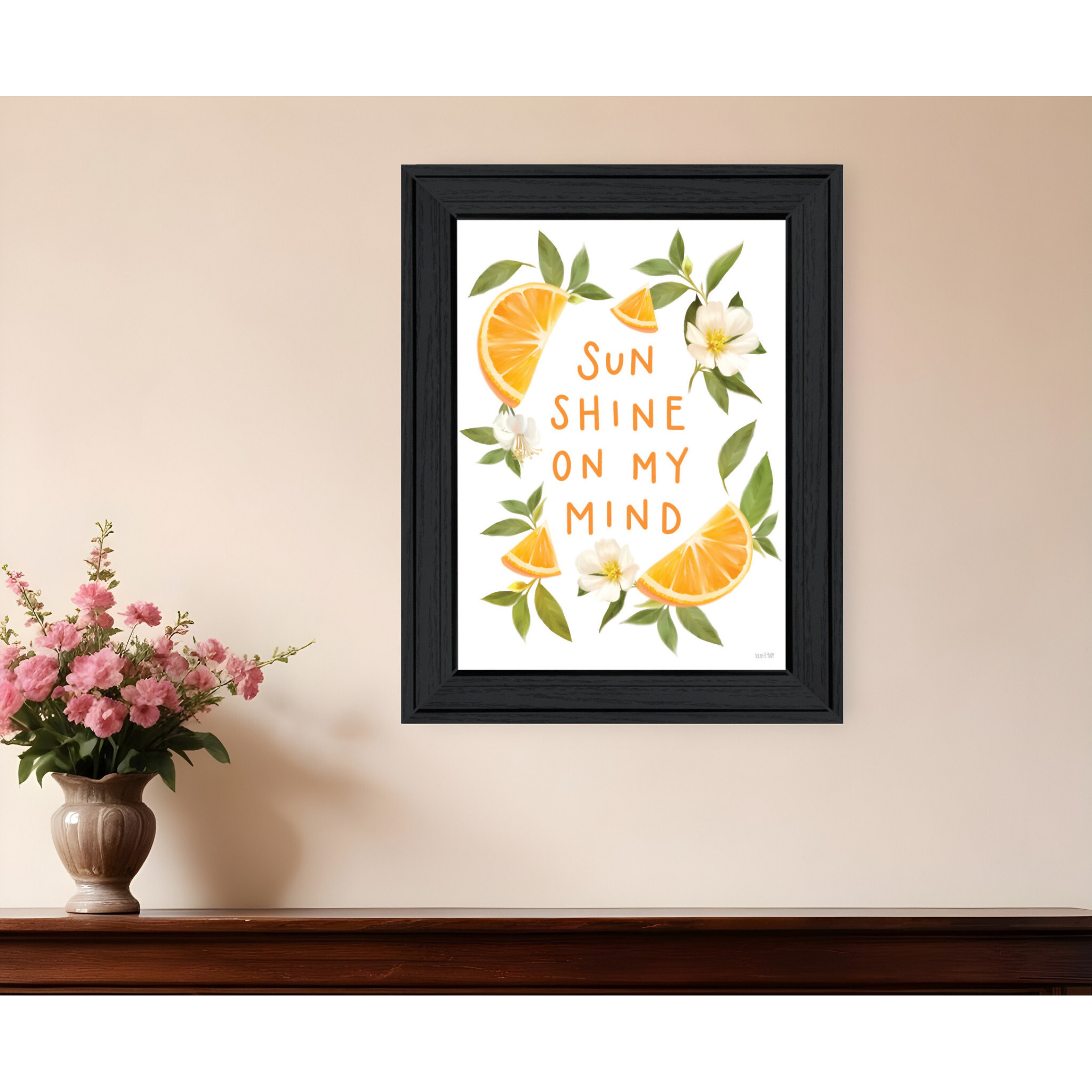 Sun Shine on My Mind Black Framed Print Wall Art