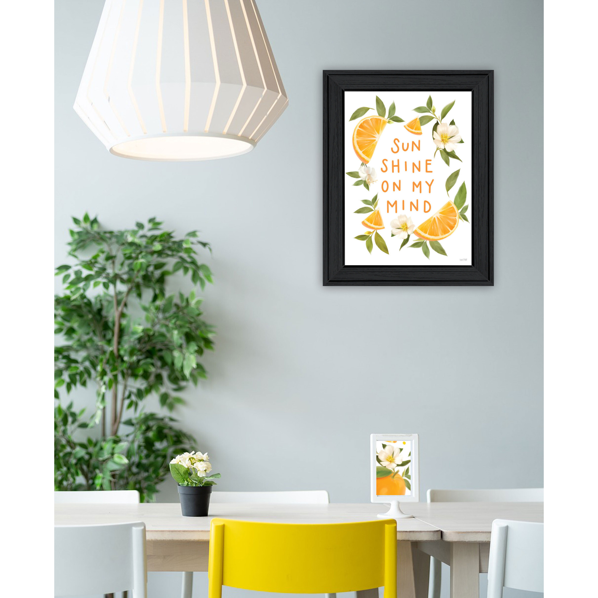 Sun Shine on My Mind Black Framed Print Wall Art