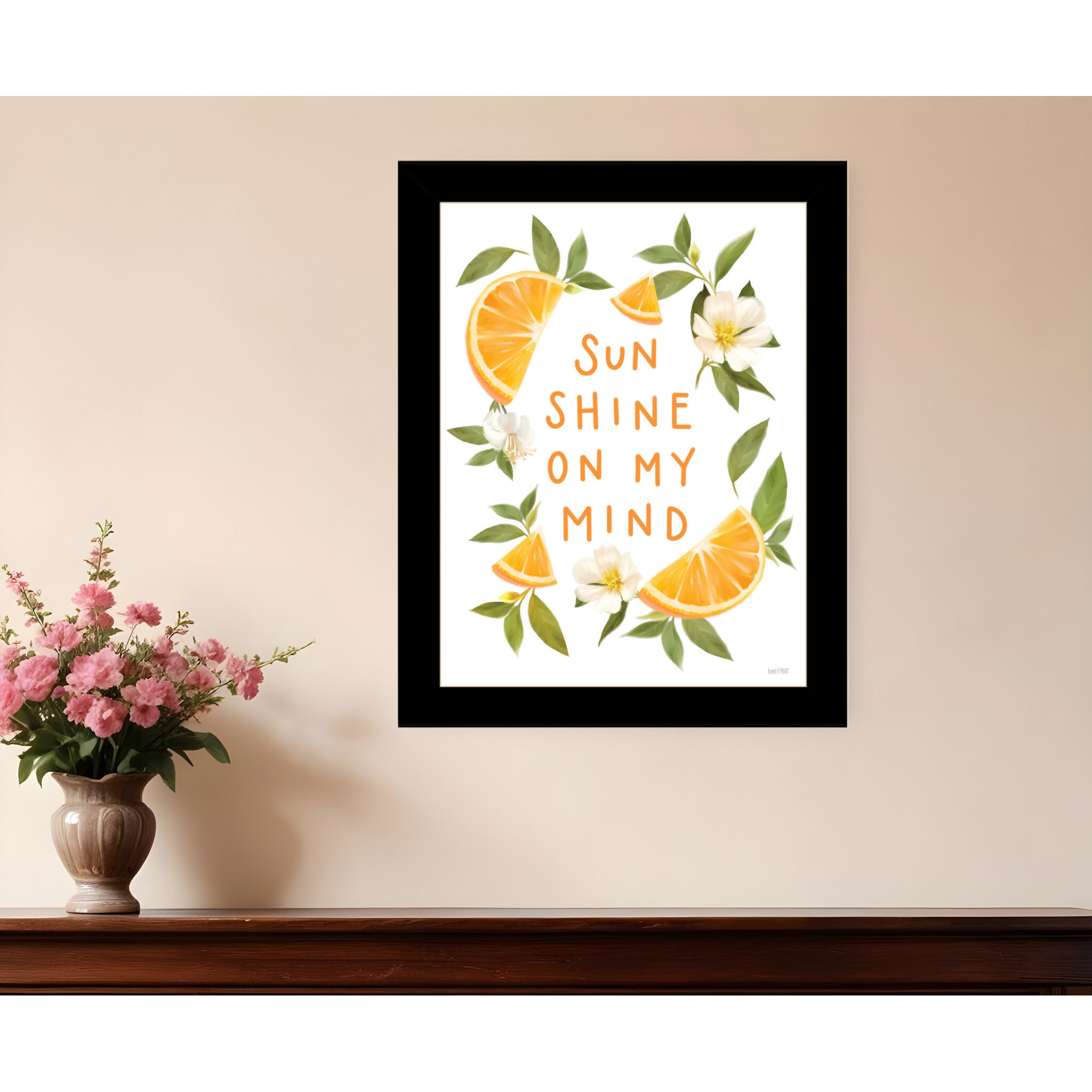 Sun Shine on My Mind Black Framed Print Wall Art