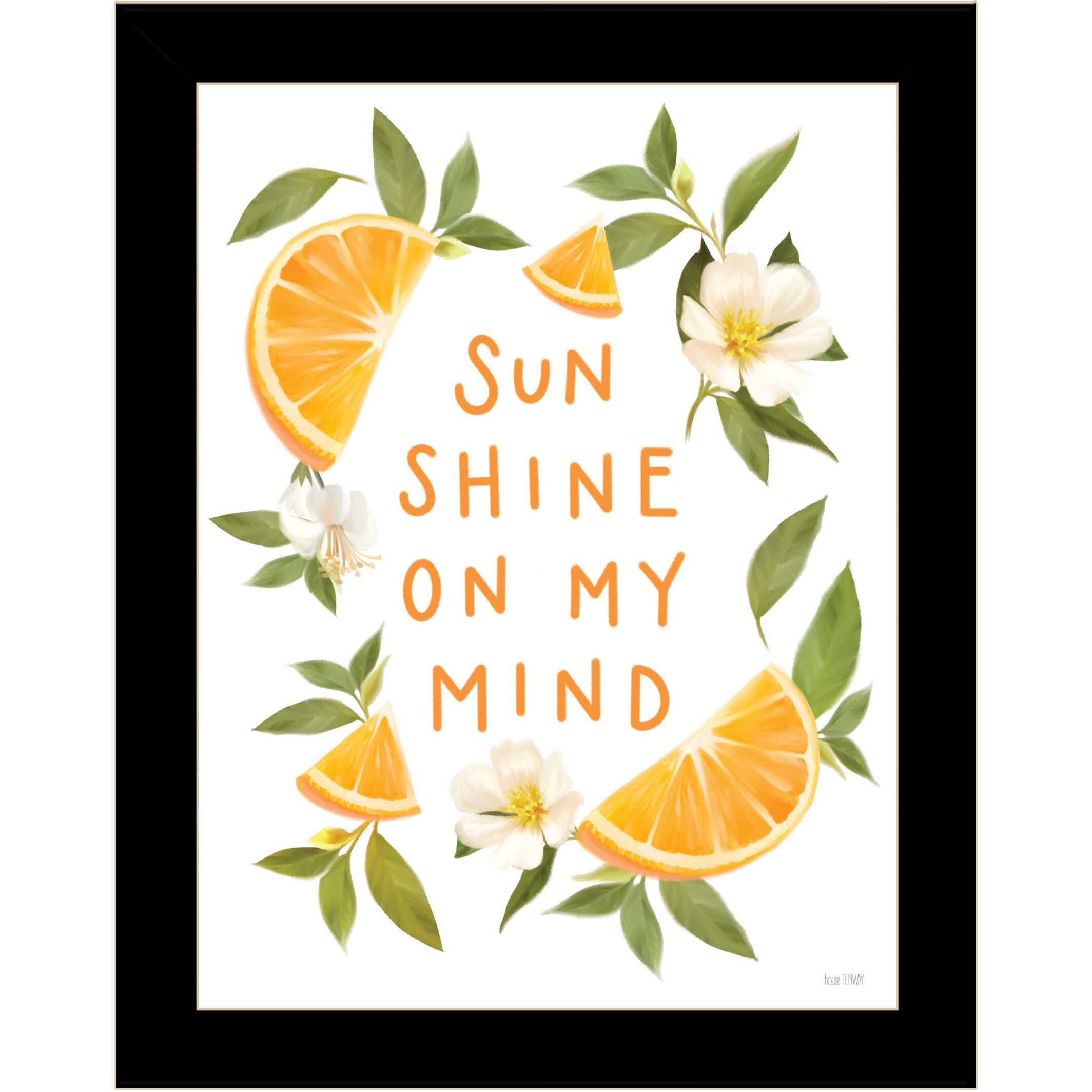 Sun Shine on My Mind Black Framed Print Wall Art