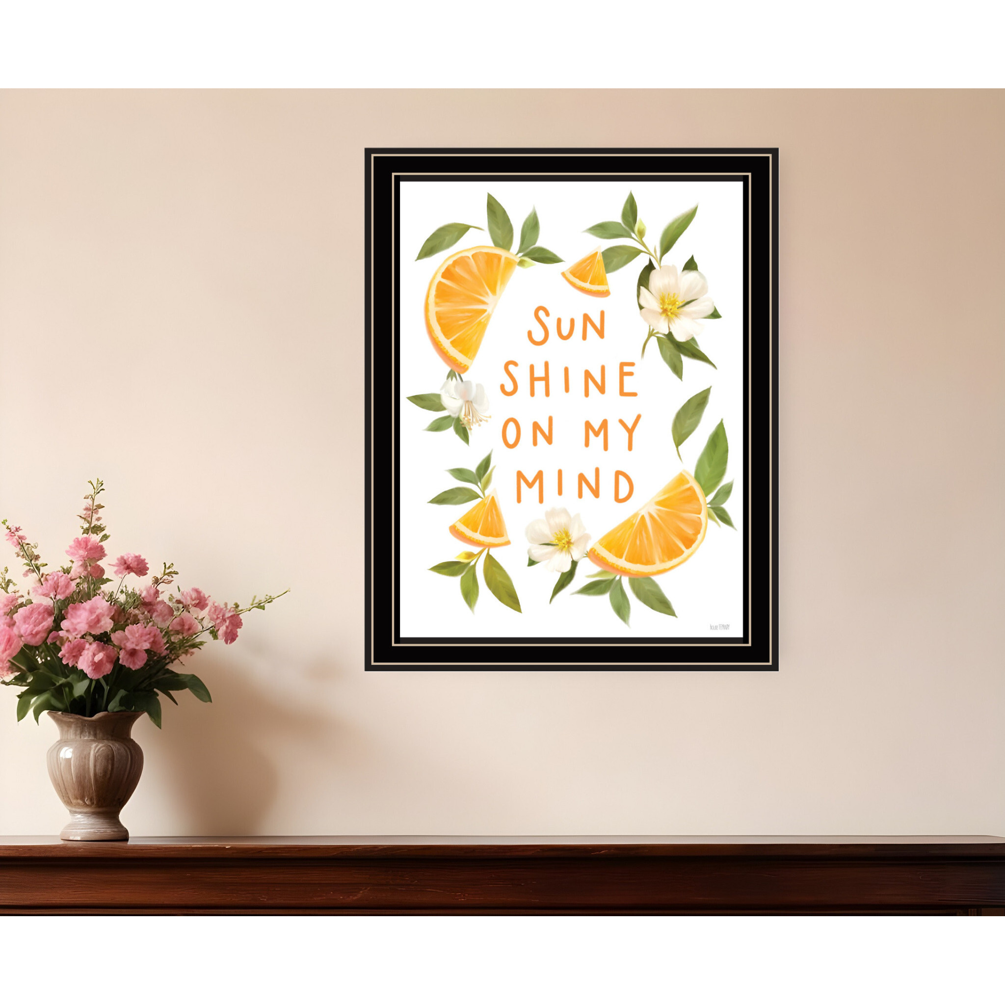 Sun Shine on My Mind Black Framed Print Wall Art