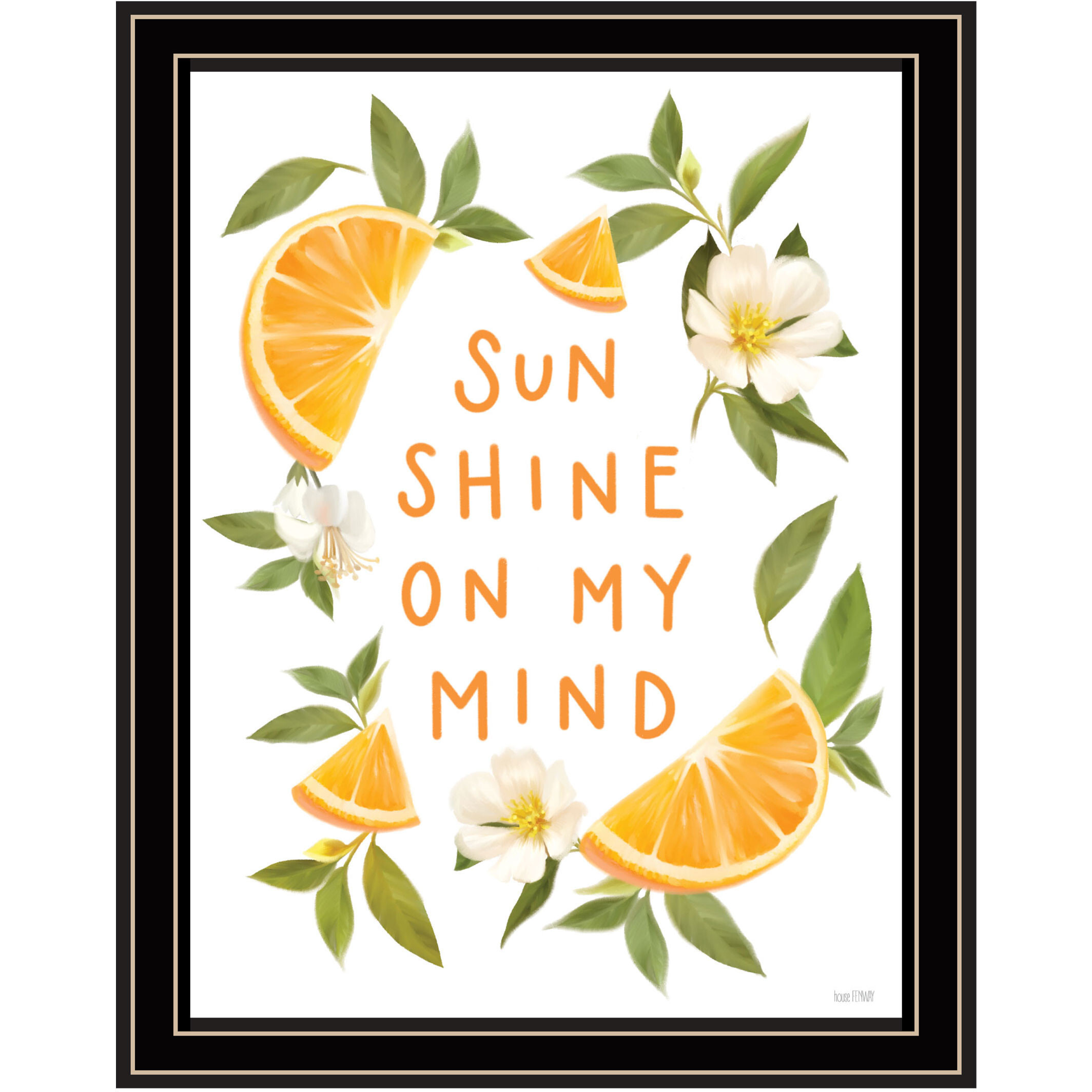 Sun Shine on My Mind Black Framed Print Wall Art