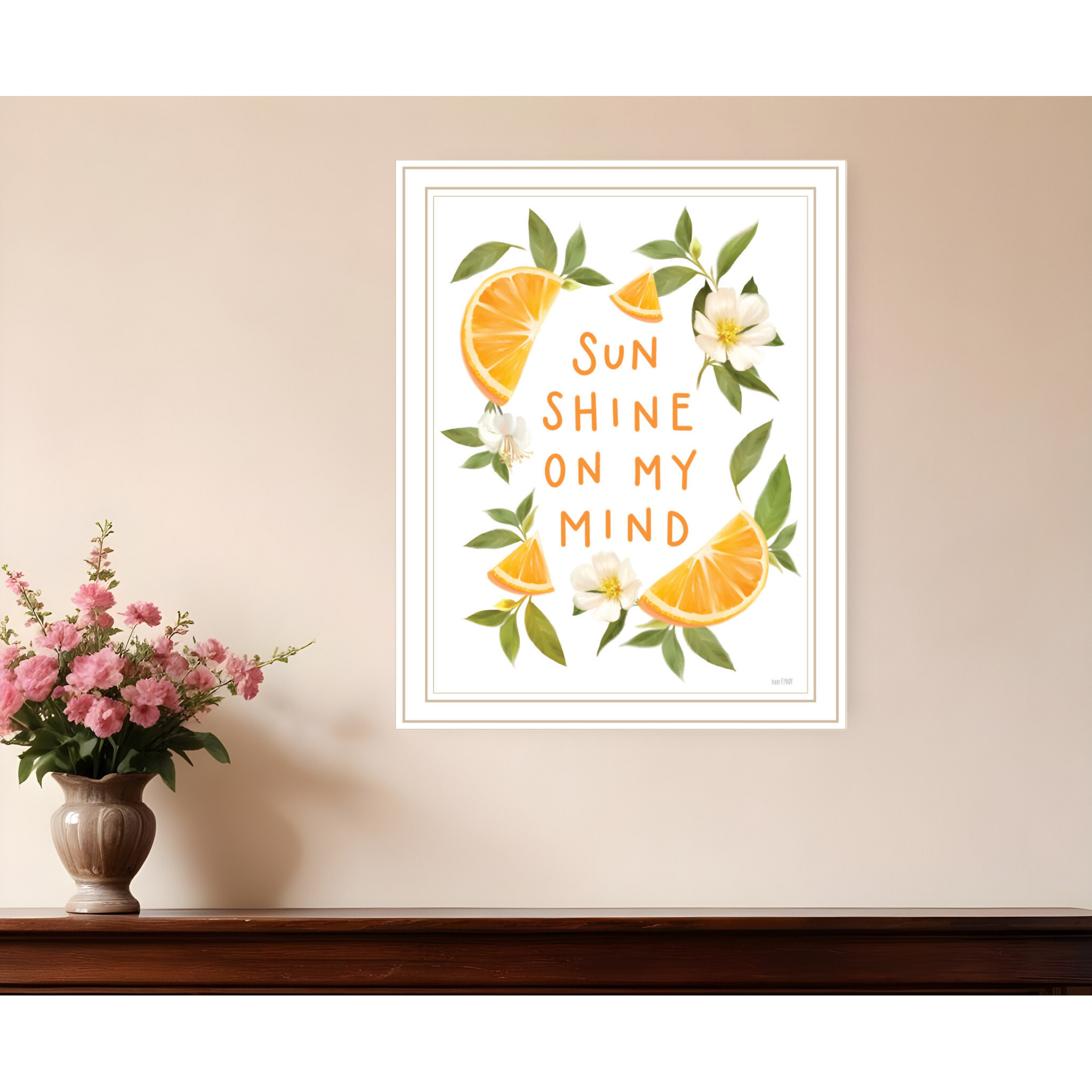 Sun Shine on My Mind White Framed Print Wall Art