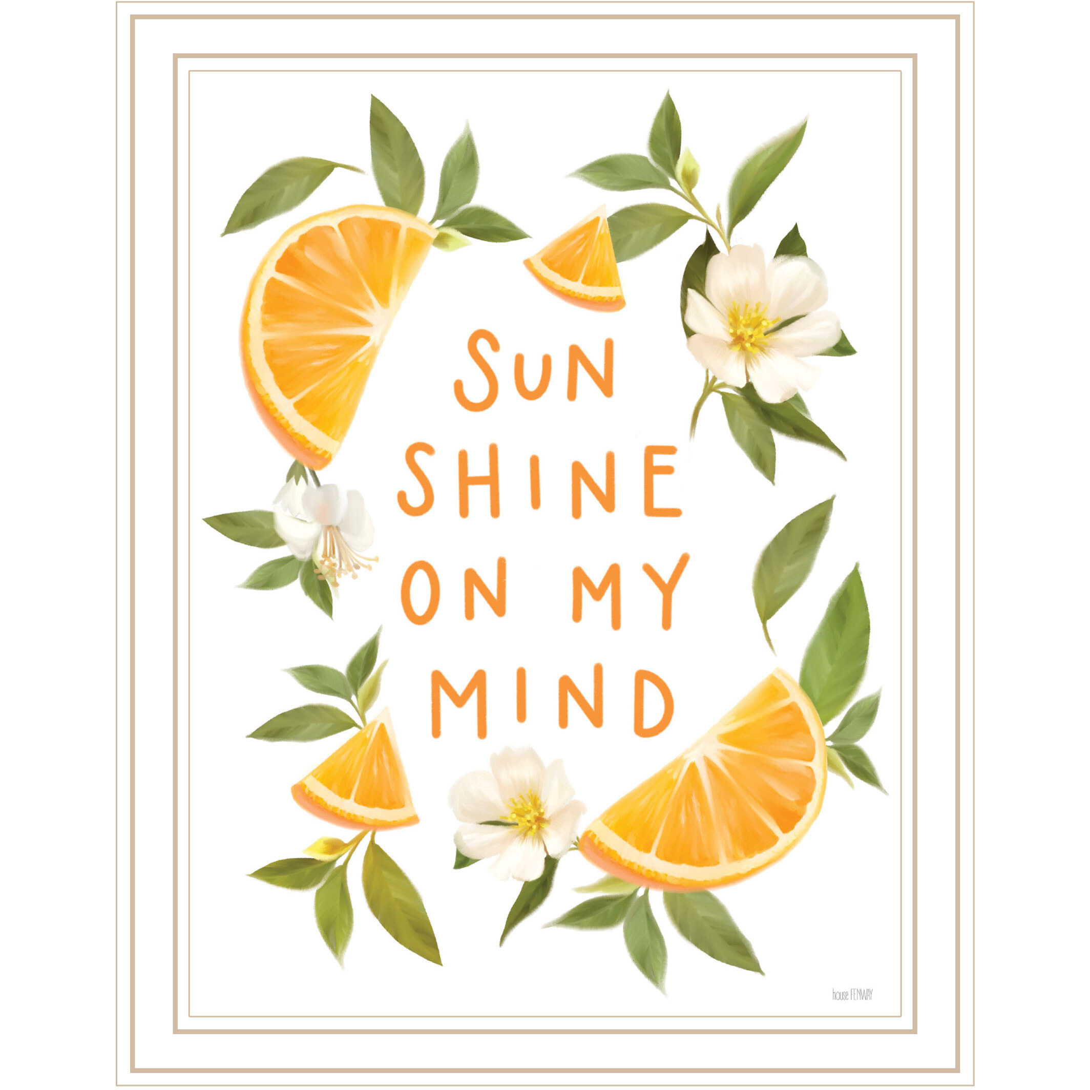 Sun Shine on My Mind White Framed Print Wall Art