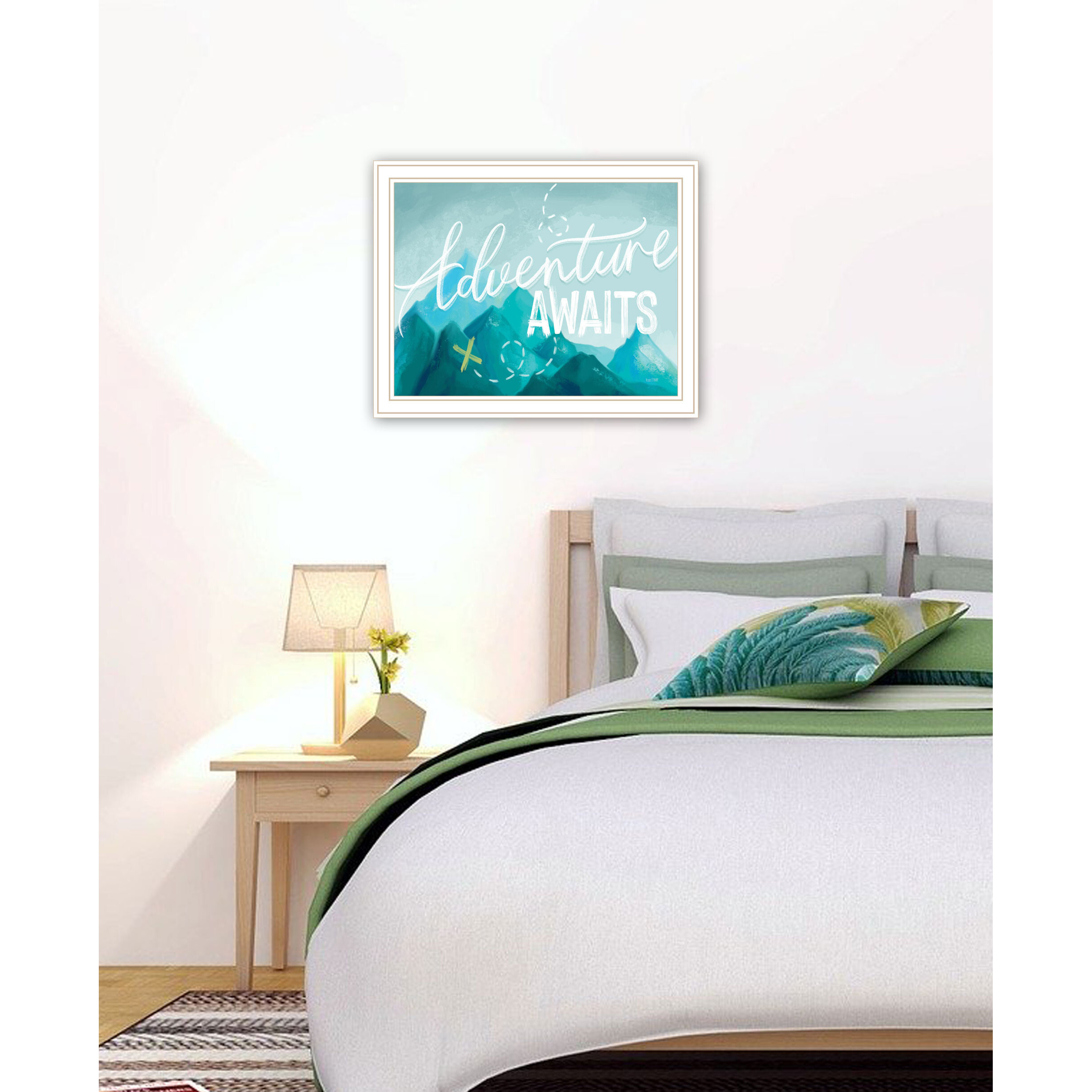 Adventure Awaits White Framed Print Wall Art