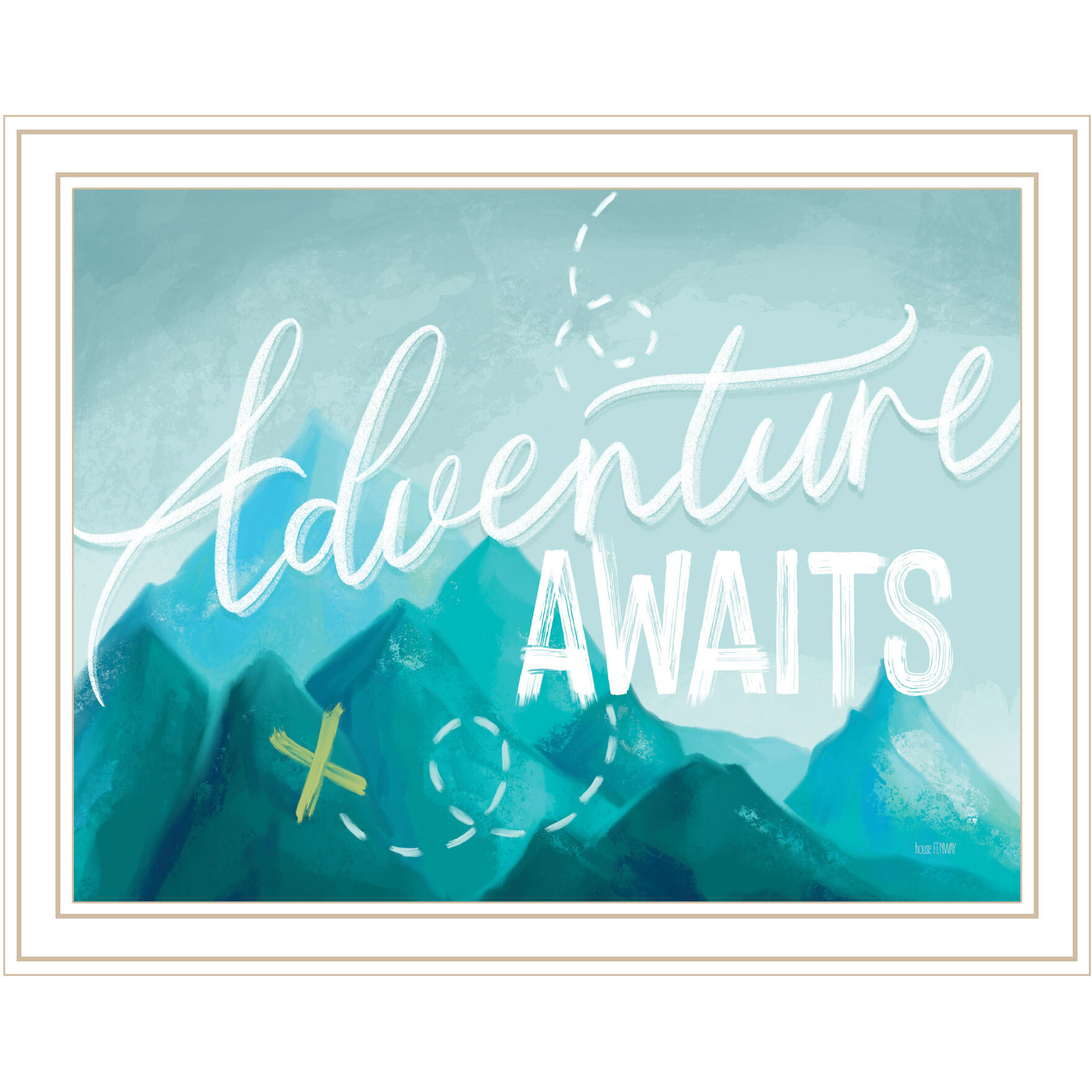 Adventure Awaits White Framed Print Wall Art