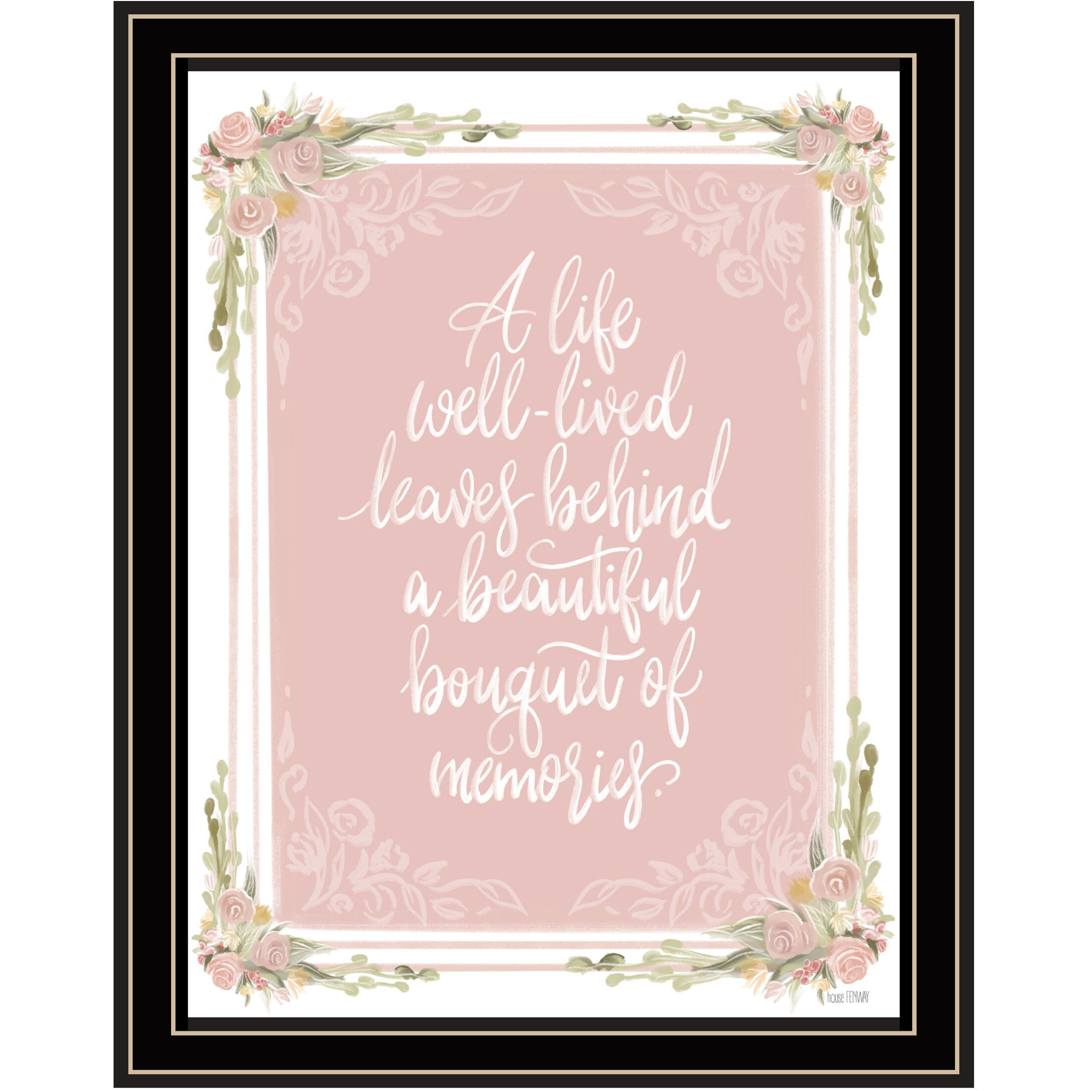 A Life Well Lived Black Framed Print Wall Art