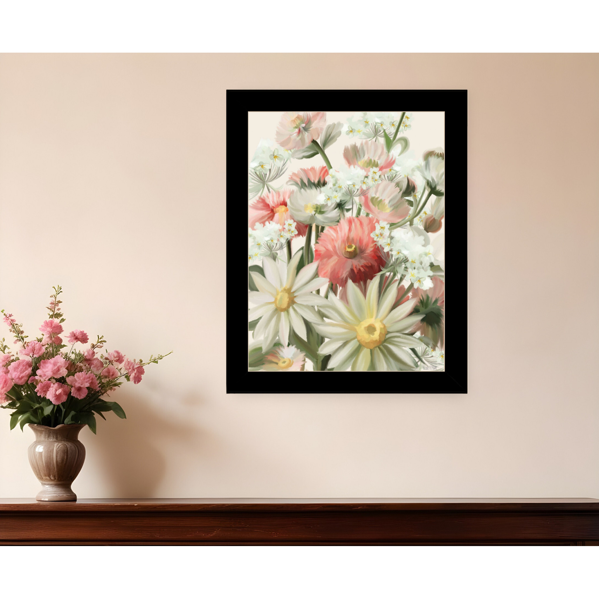 Summer Wildflowers For You Black Framed Print Wall Art