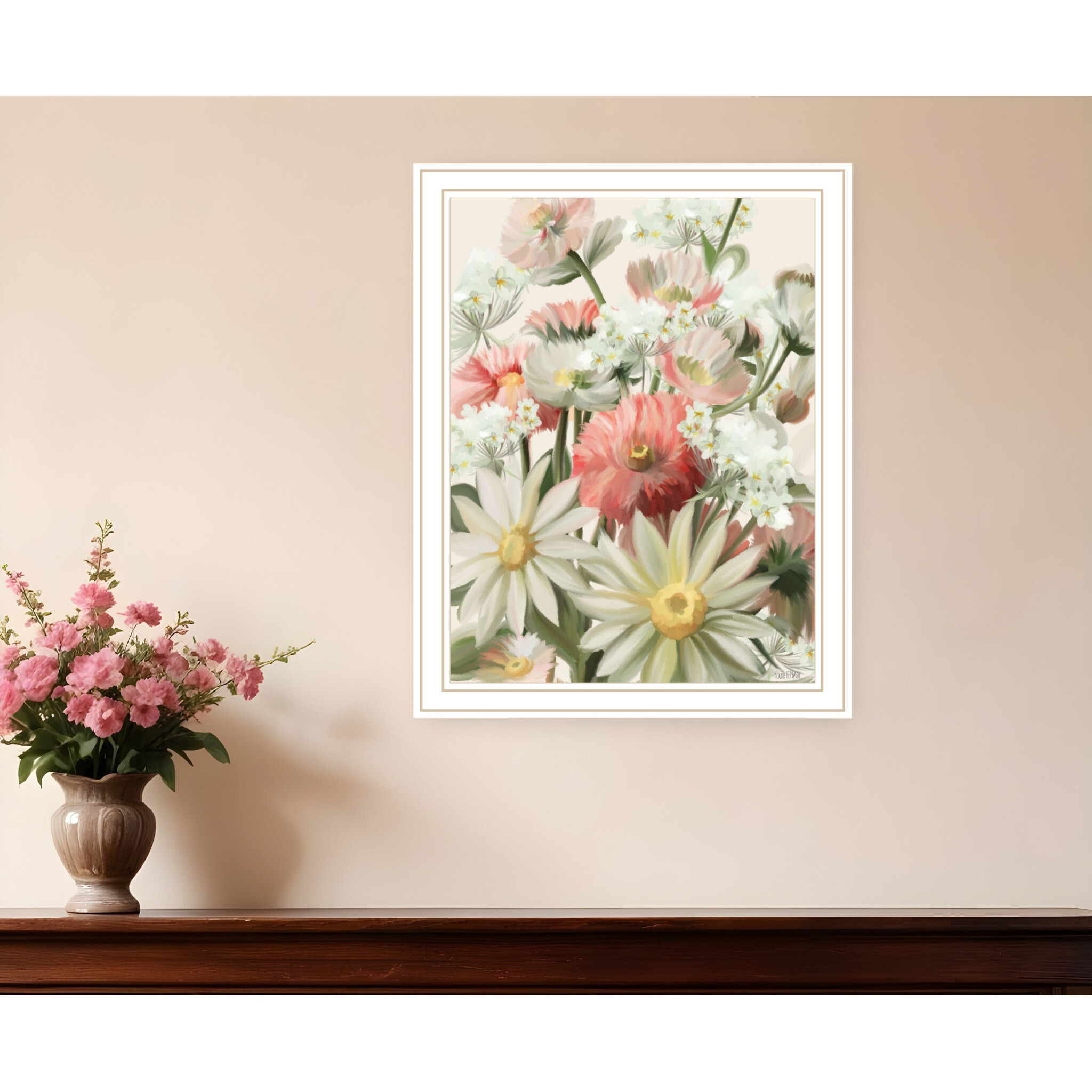 Summer Wildflowers For You White Framed Print Wall Art
