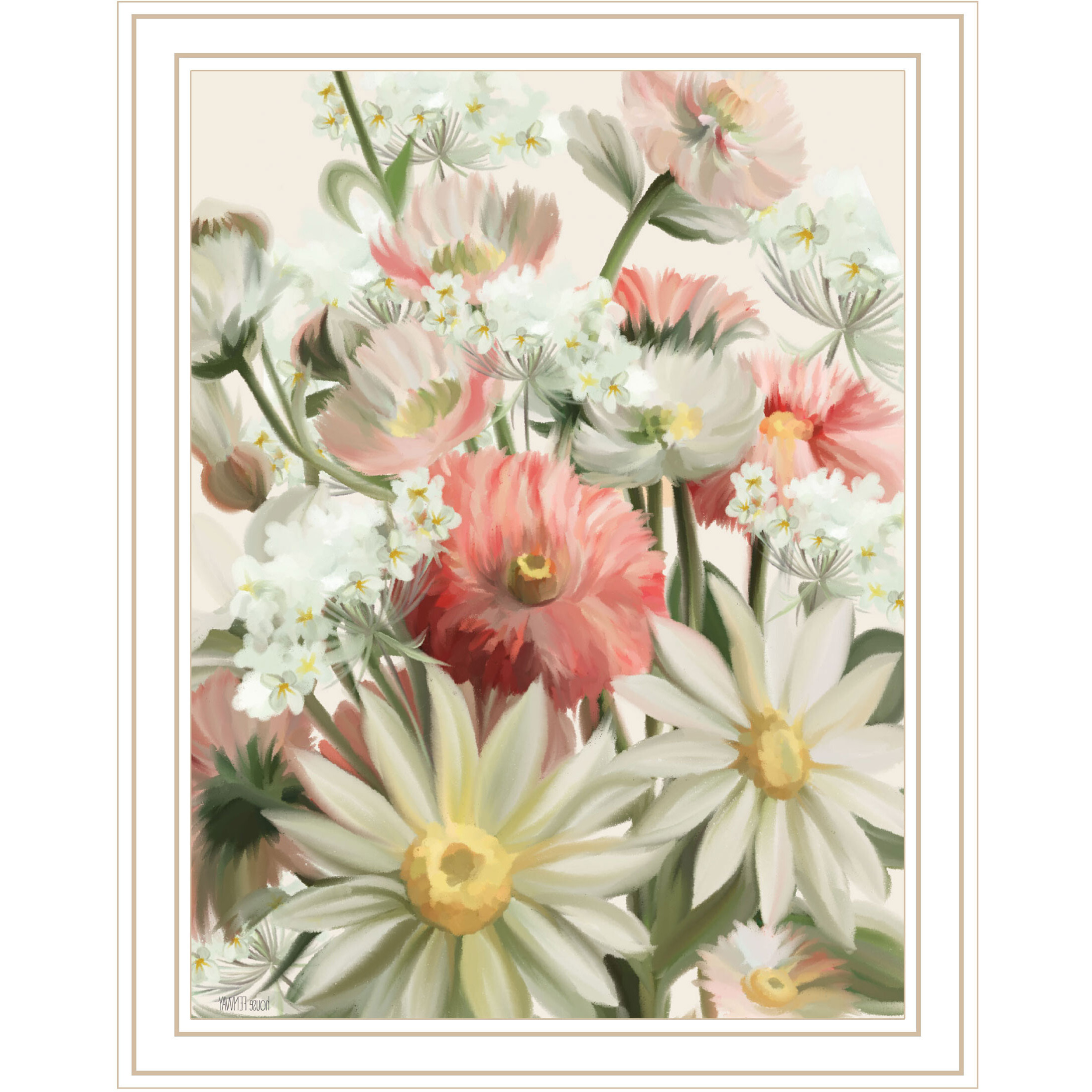 Summer Wildflowers For You White Framed Print Wall Art