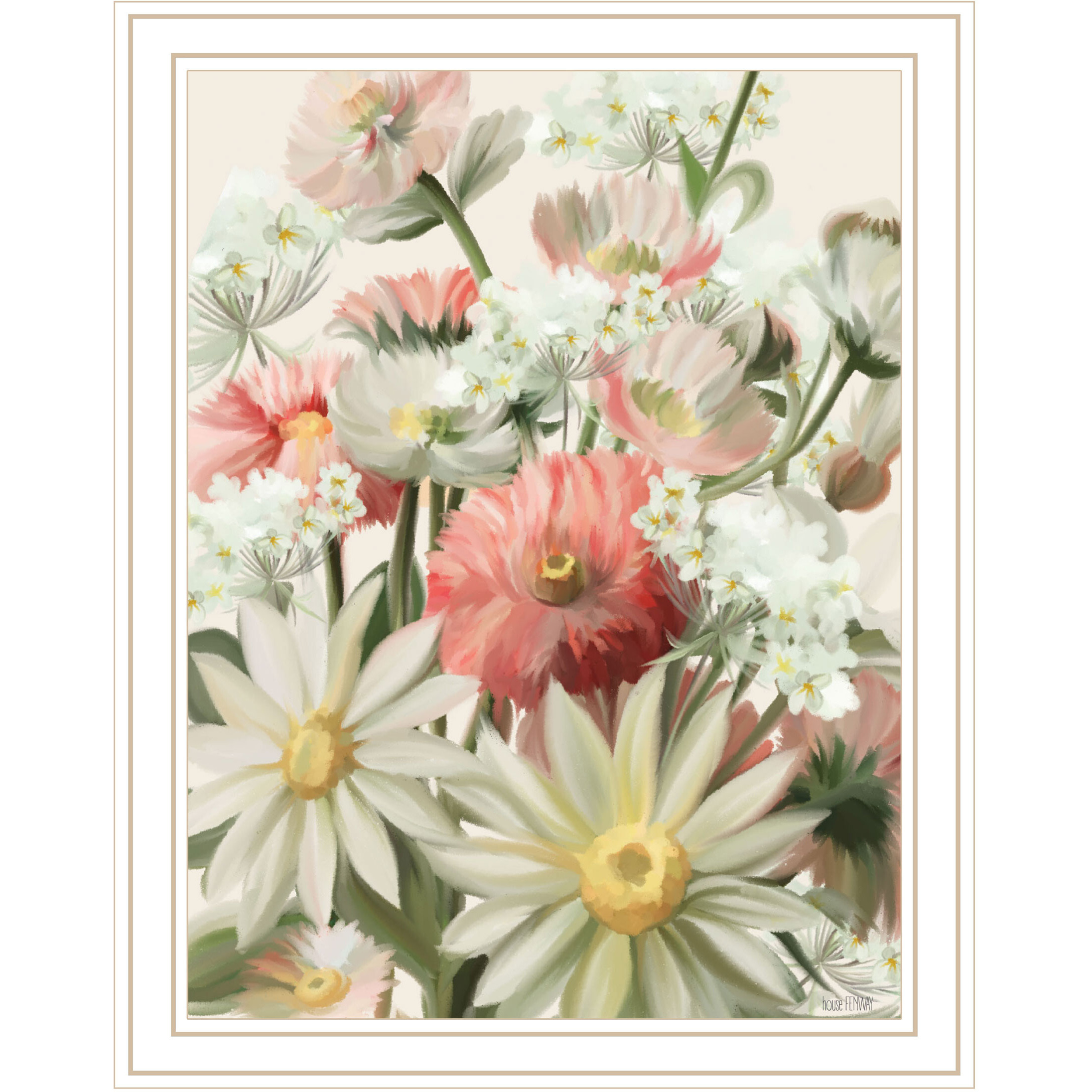 Summer Wildflowers For You White Framed Print Wall Art