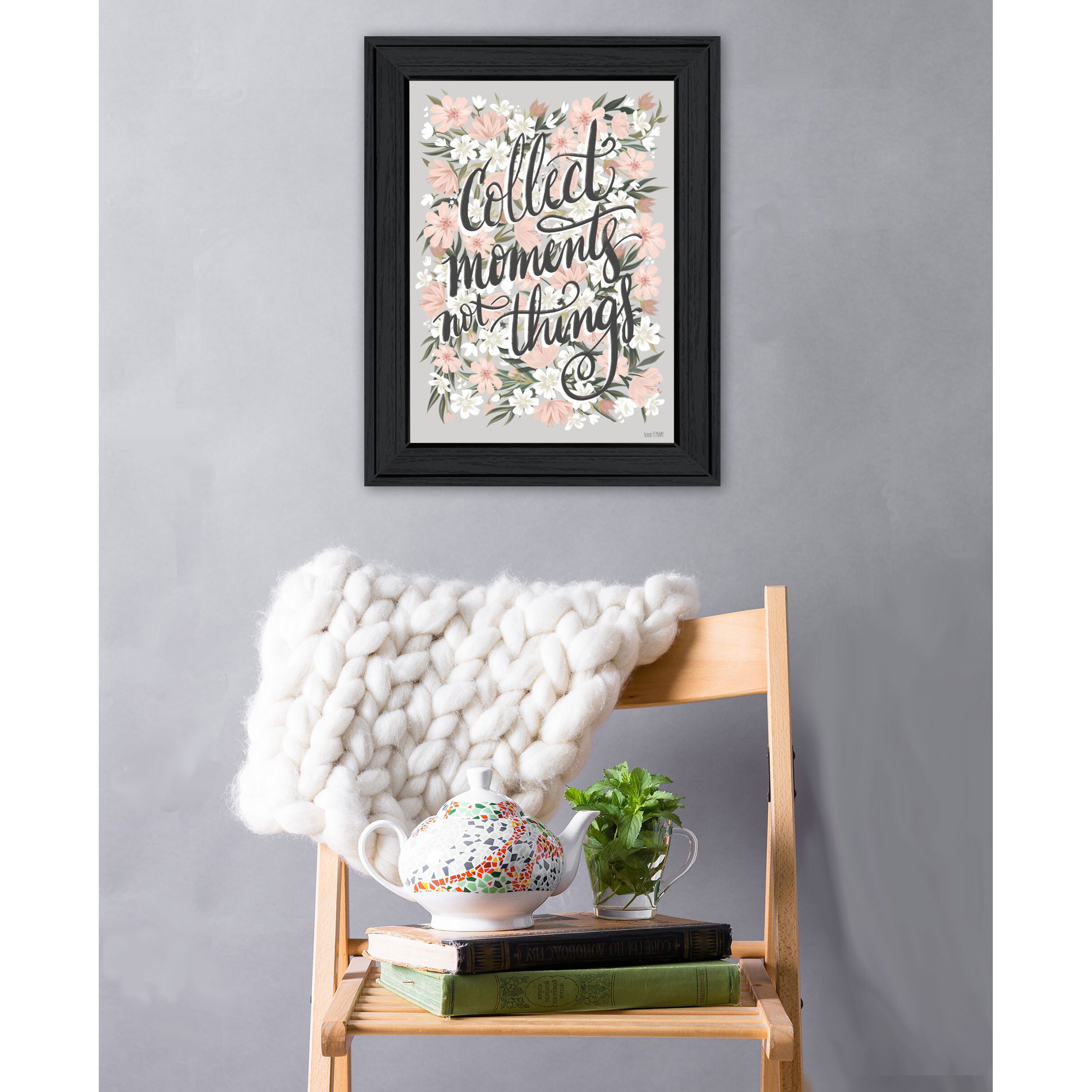 Collect Moments Not Things Black Framed Print Wall Art