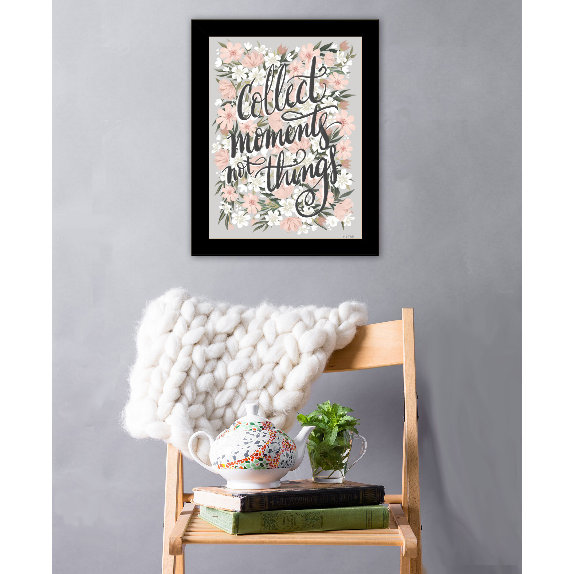Collect Moments Not Things Black Framed Print Wall Art
