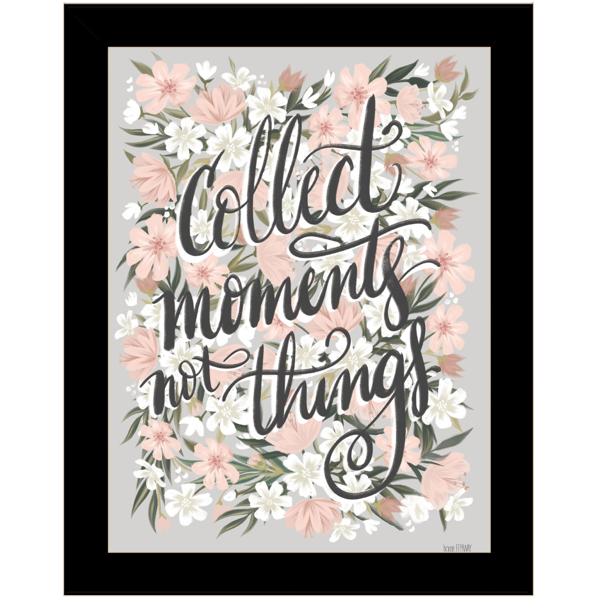 Collect Moments Not Things Black Framed Print Wall Art