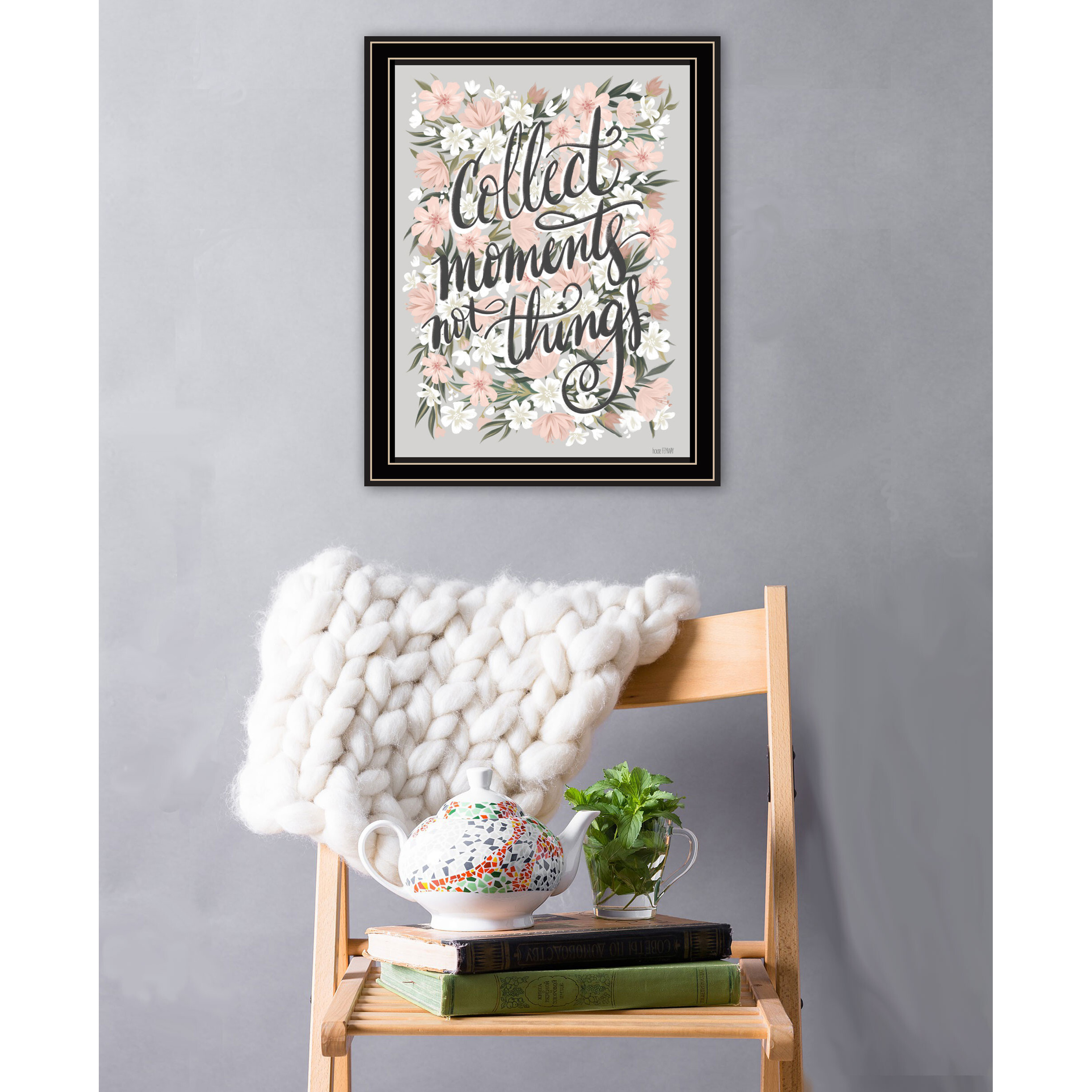 Collect Moments Not Things Black Framed Print Wall Art