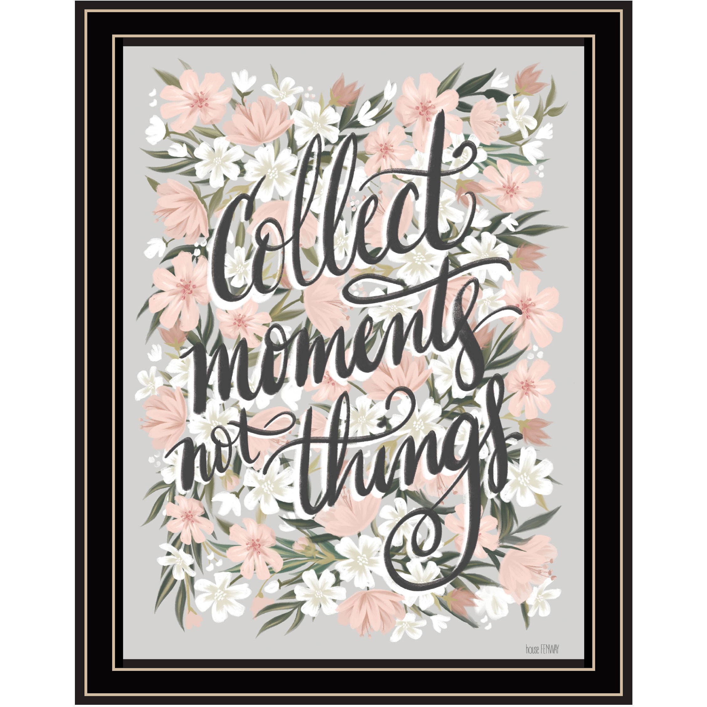 Collect Moments Not Things Black Framed Print Wall Art
