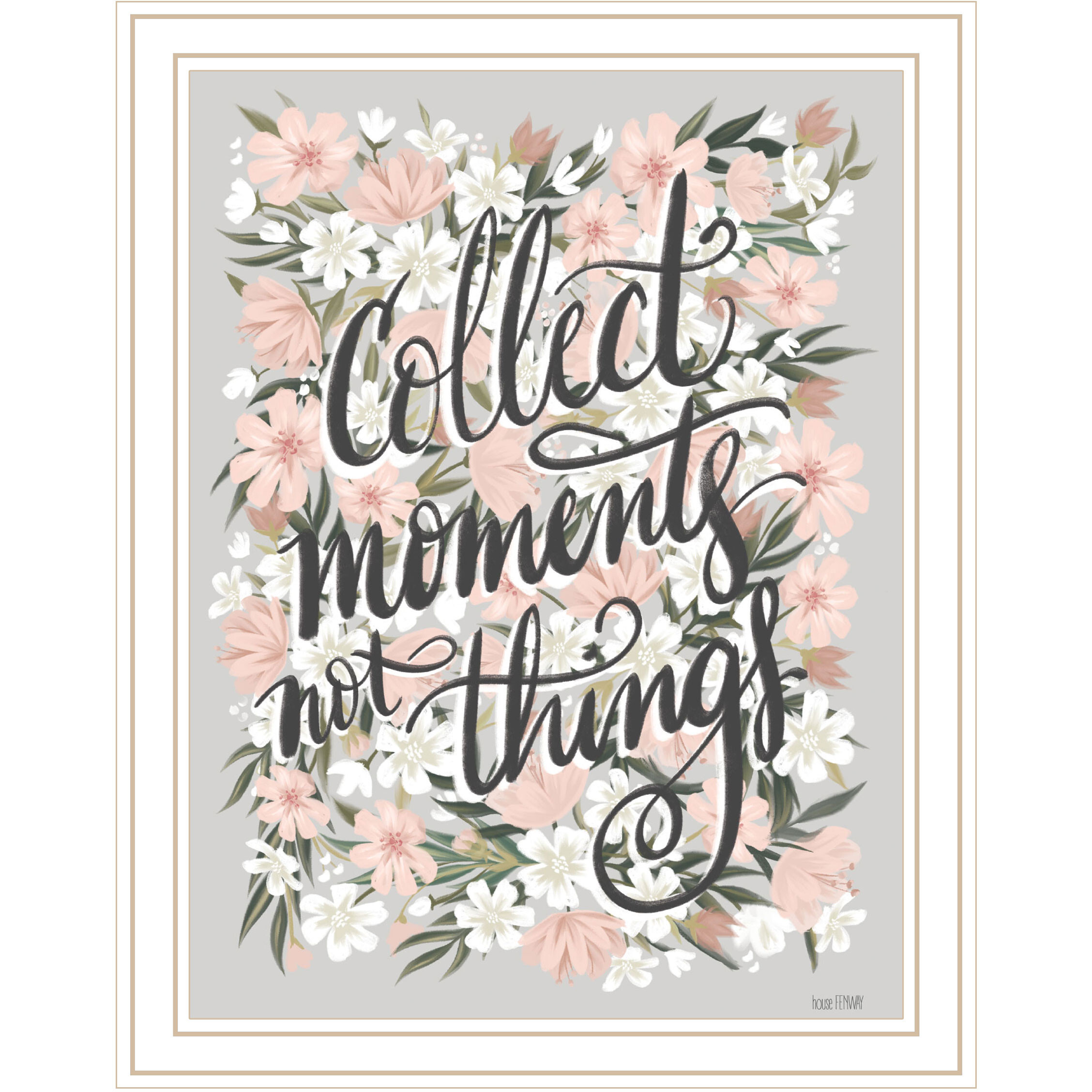 Collect Moments Not Things White Framed Print Wall Art