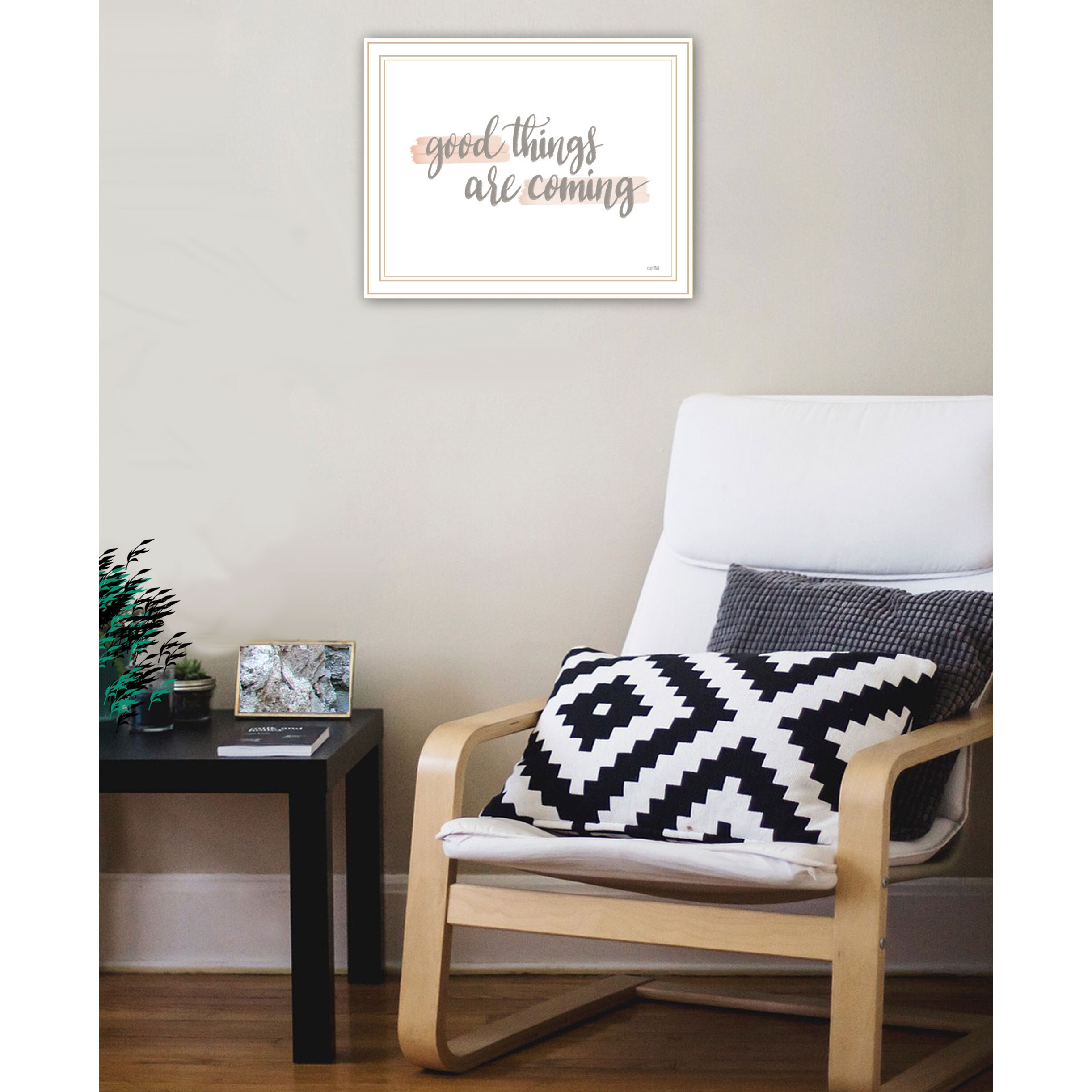 Good Things Are Coming White Framed Print Wall Art