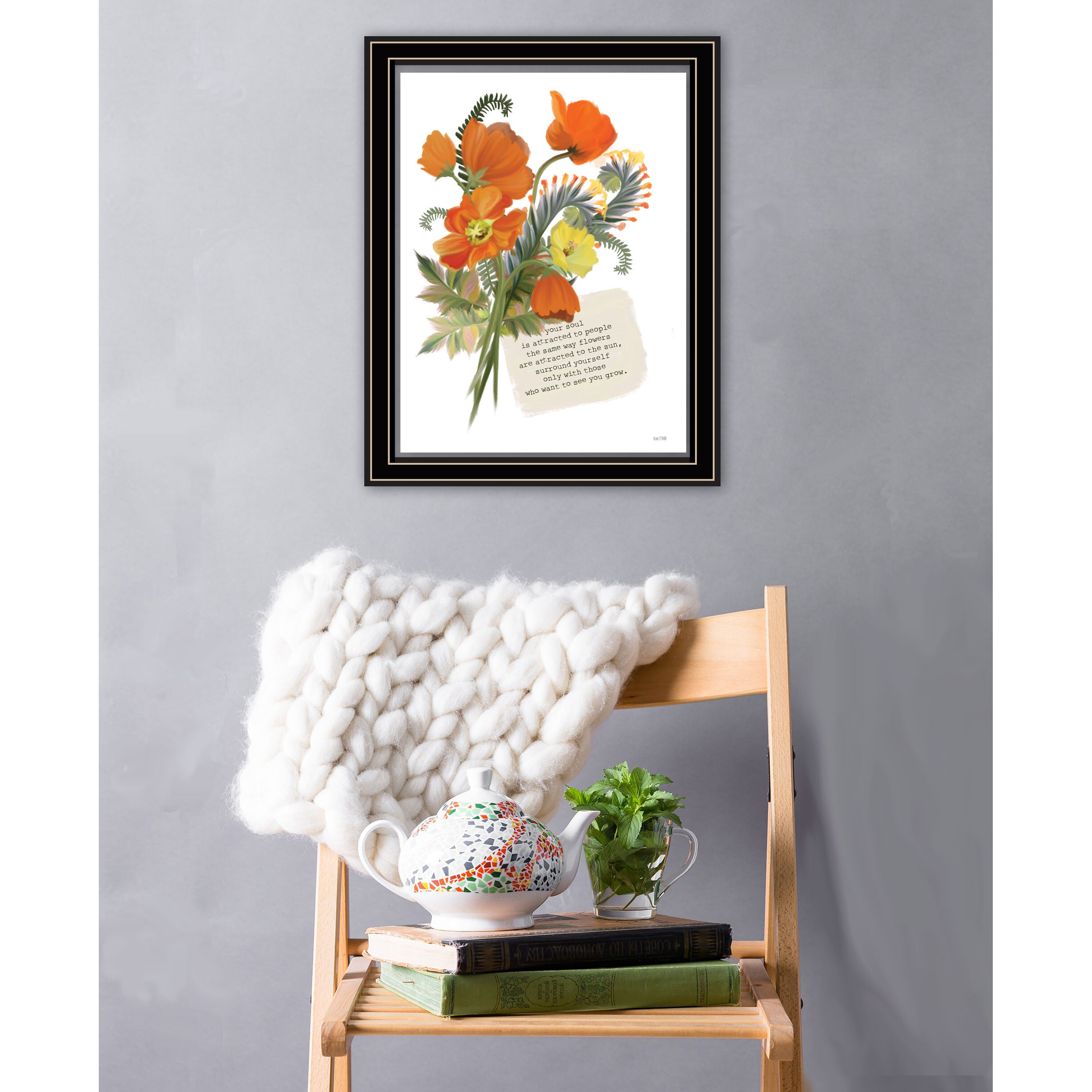 See You Grow Black Framed Print Wall Art