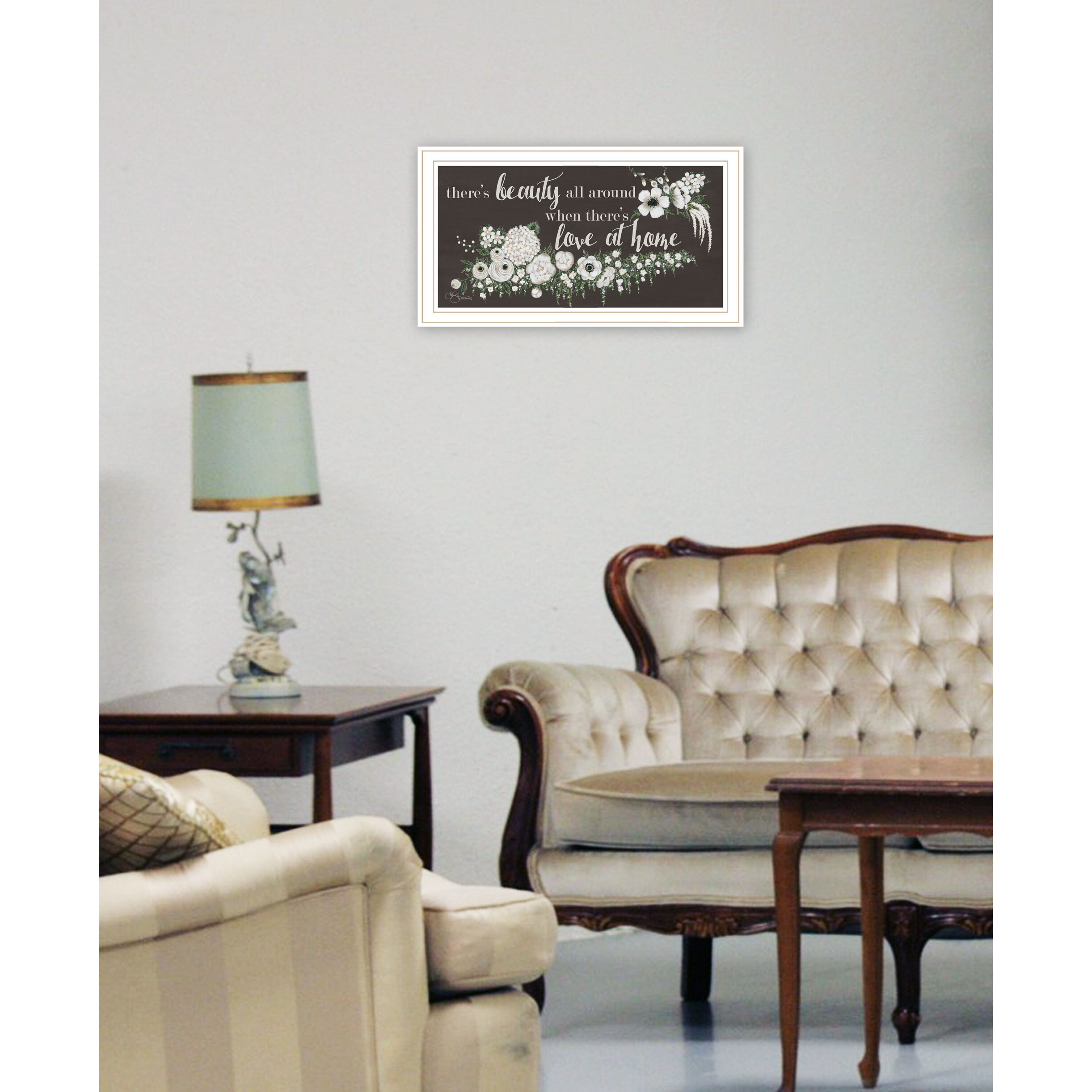 Love At Home White Framed Print Wall Art