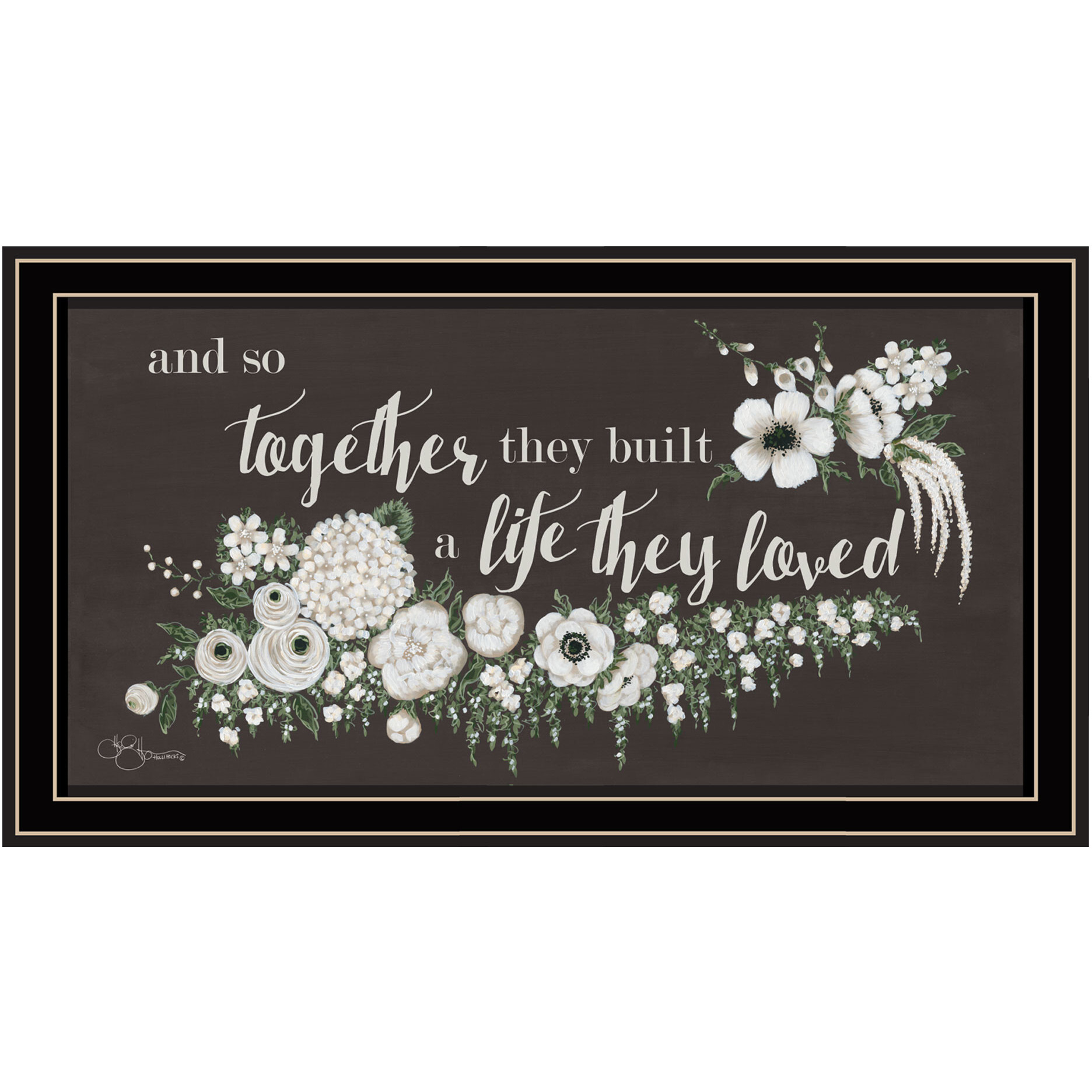 Together They Built Black Ridged Framed Print Wall Art
