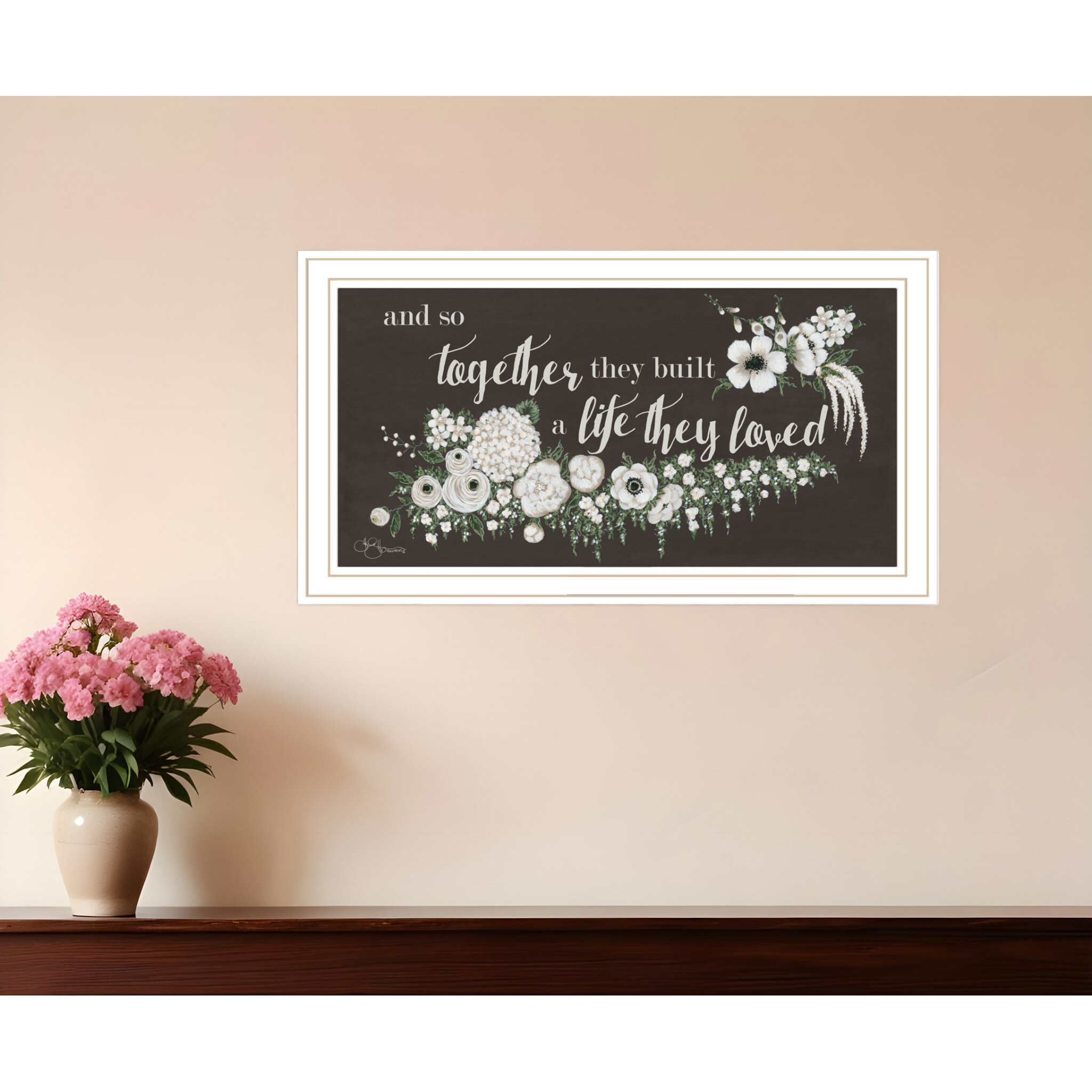 Together They Built White Framed Print Wall Art