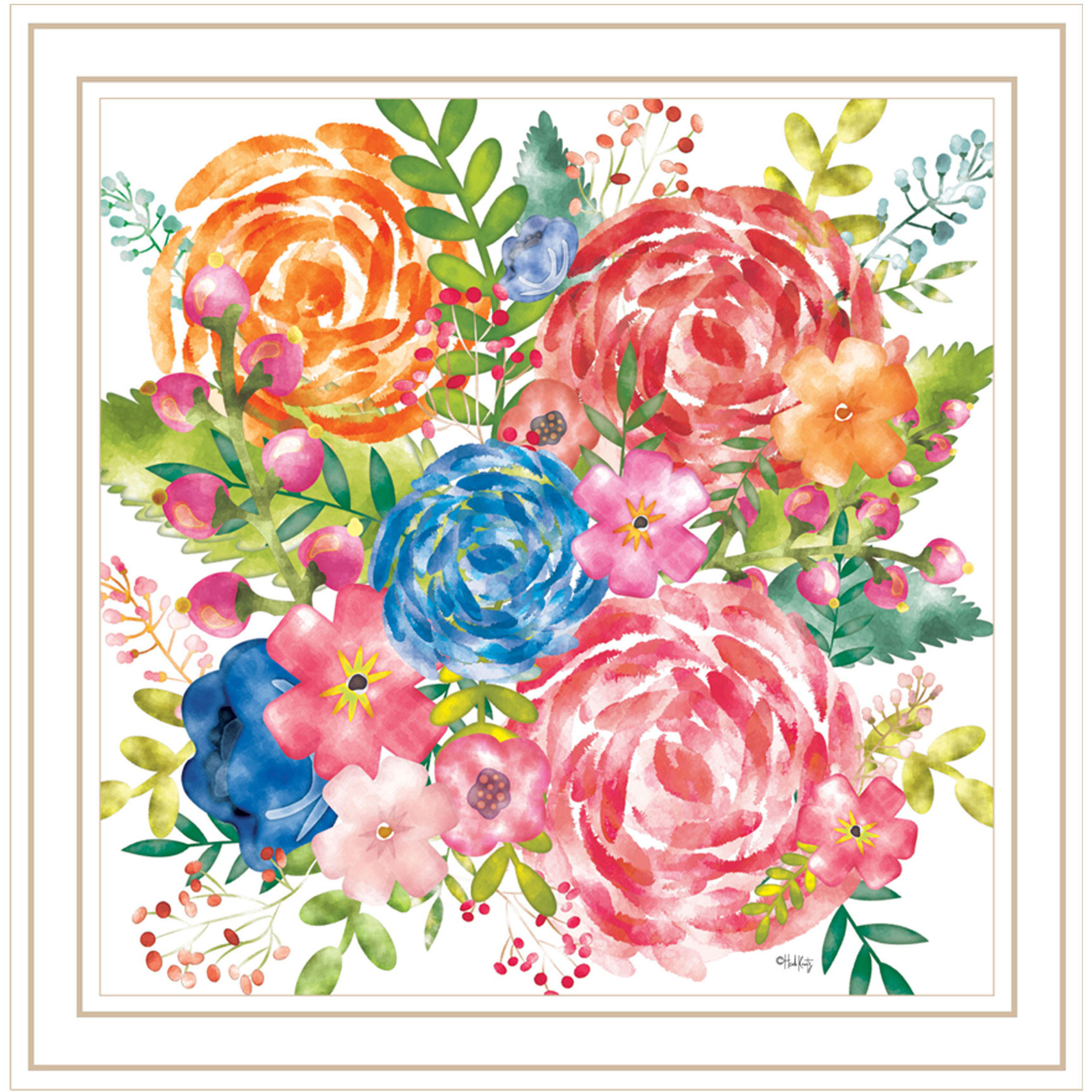 Spring Floral White Framed Print Wall Art