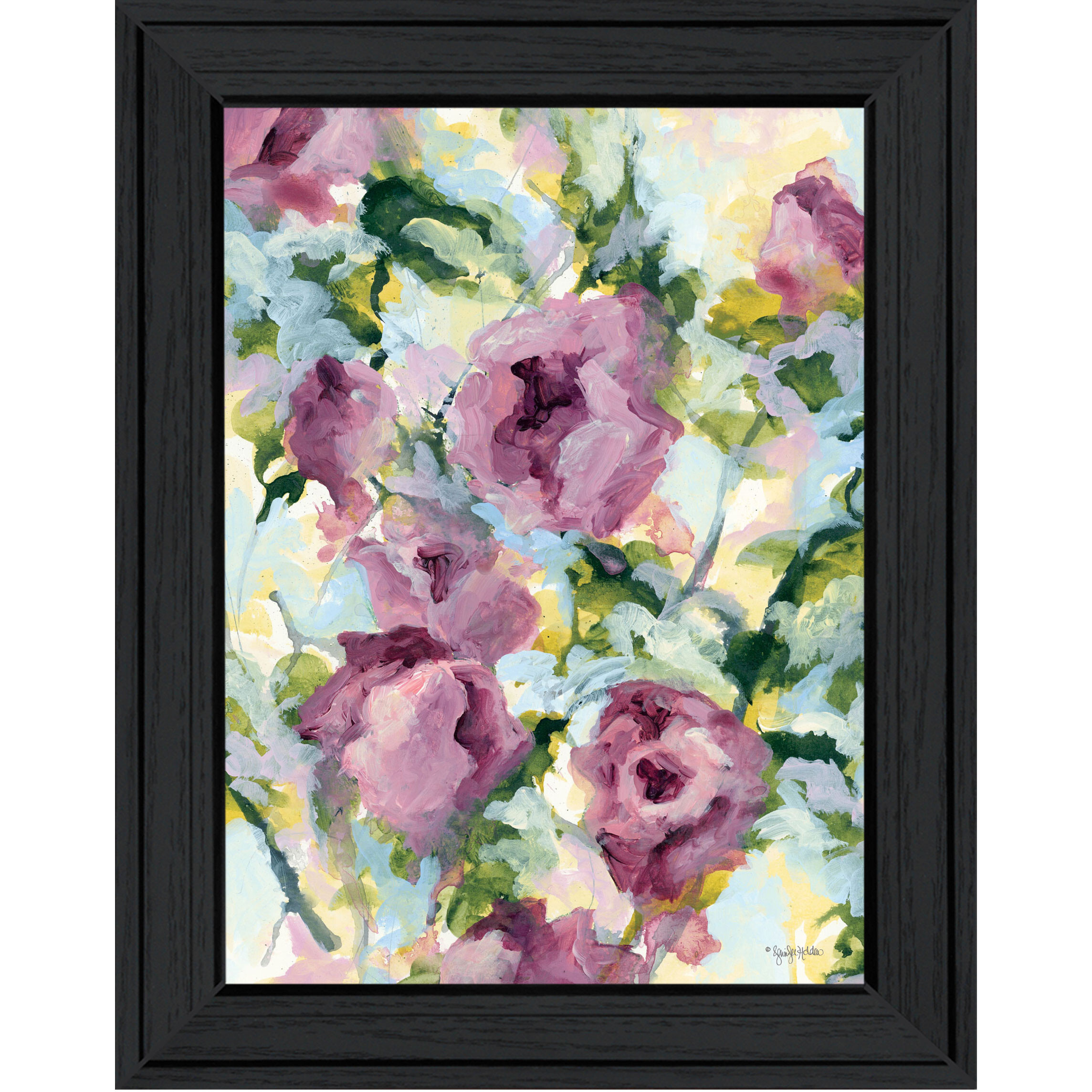 Abstract Floral Black Framed Print Wall Art