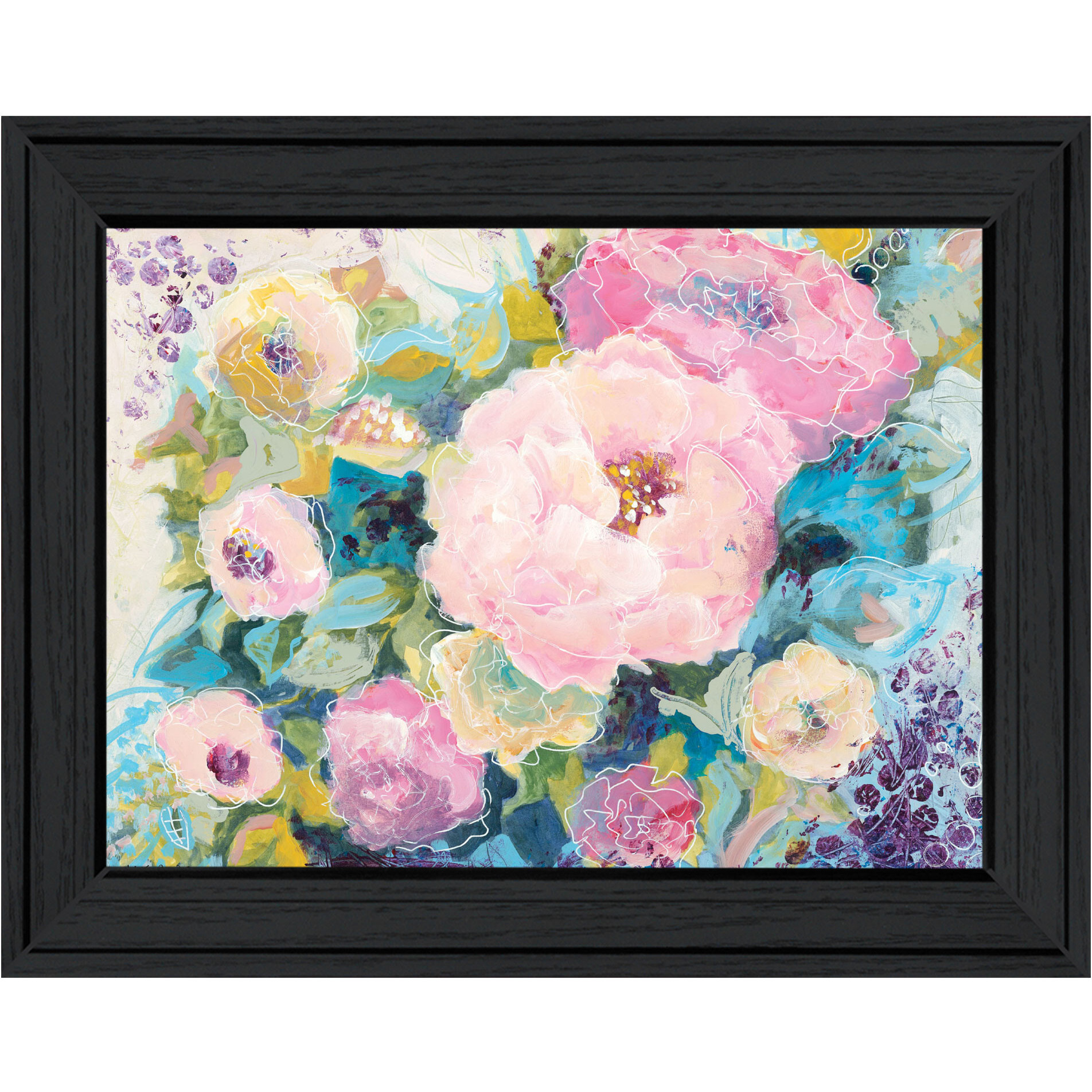 Fresh Florals Black Framed Print Wall Art