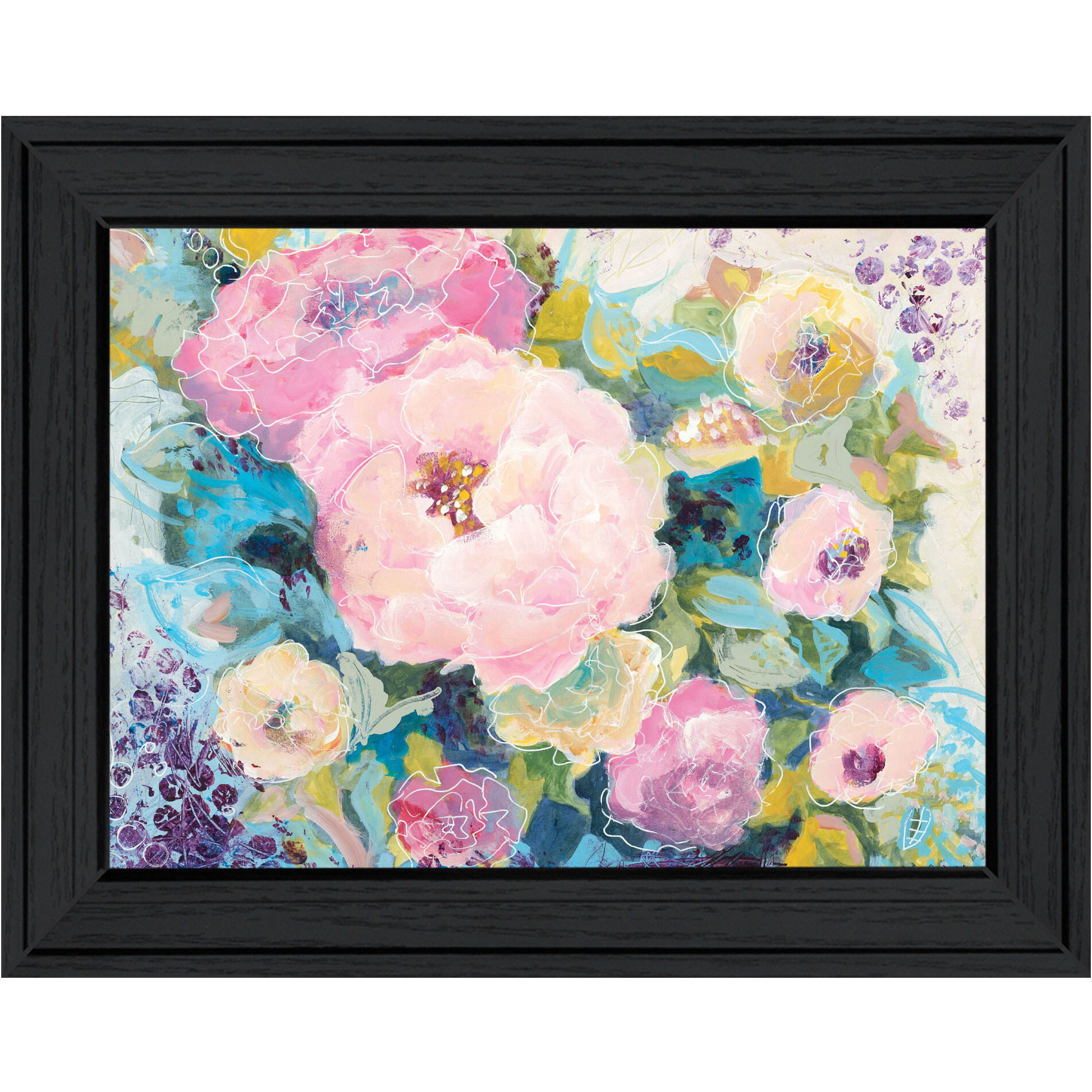 Fresh Florals Black Framed Print Wall Art