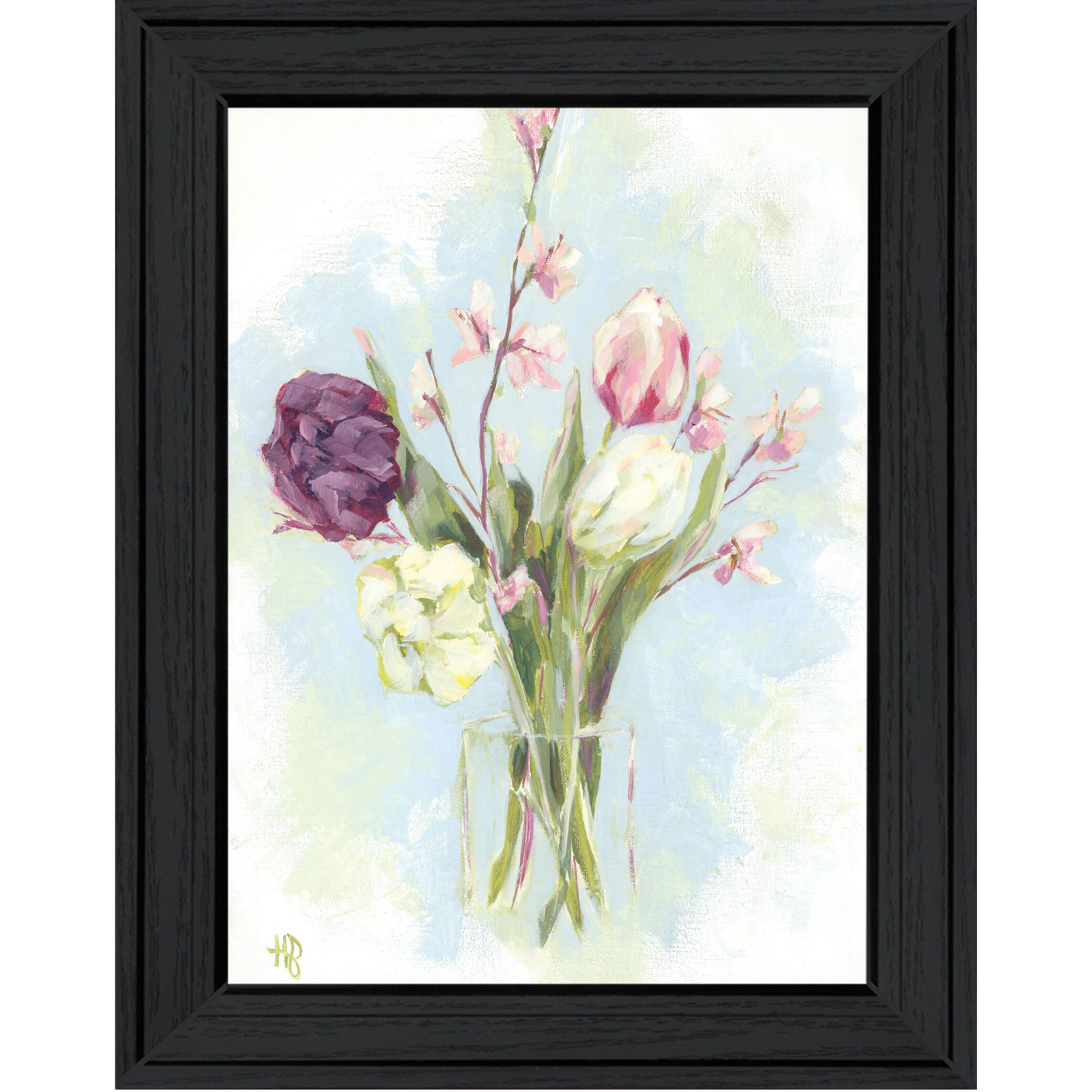 Flower Farm Bouquet Black Framed Print Wall Art