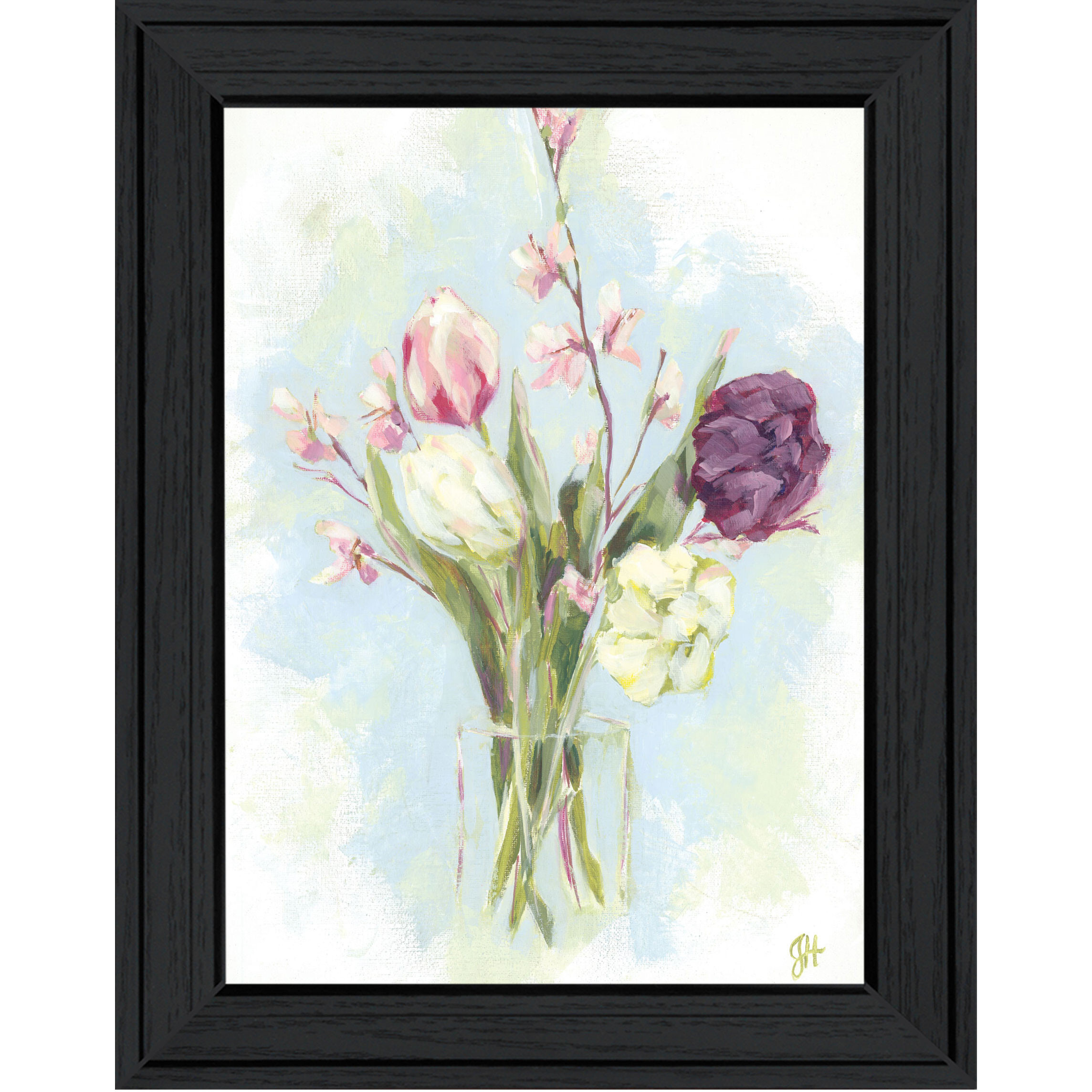 Flower Farm Bouquet Black Framed Print Wall Art