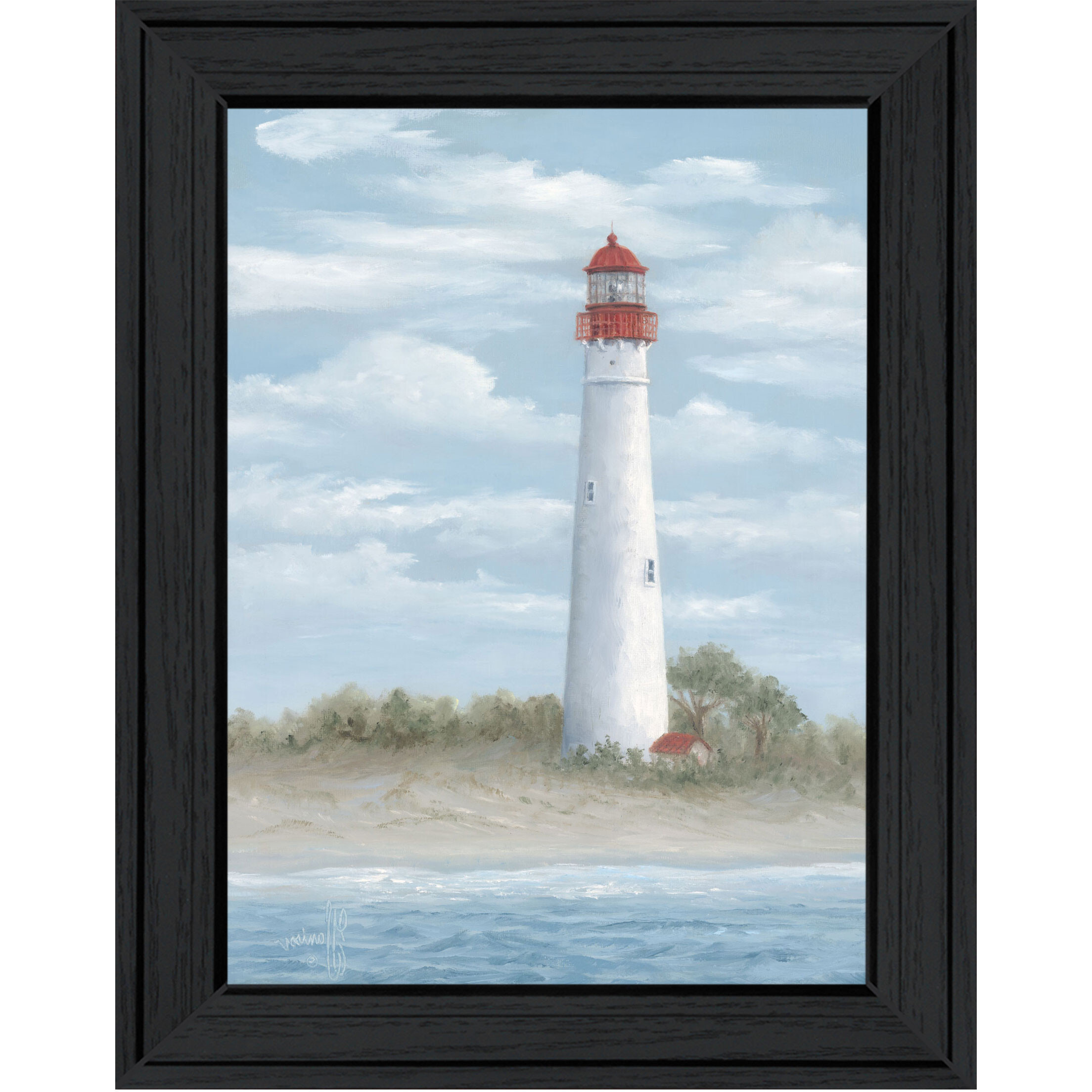 Cape May Light Black Framed Print Wall Art