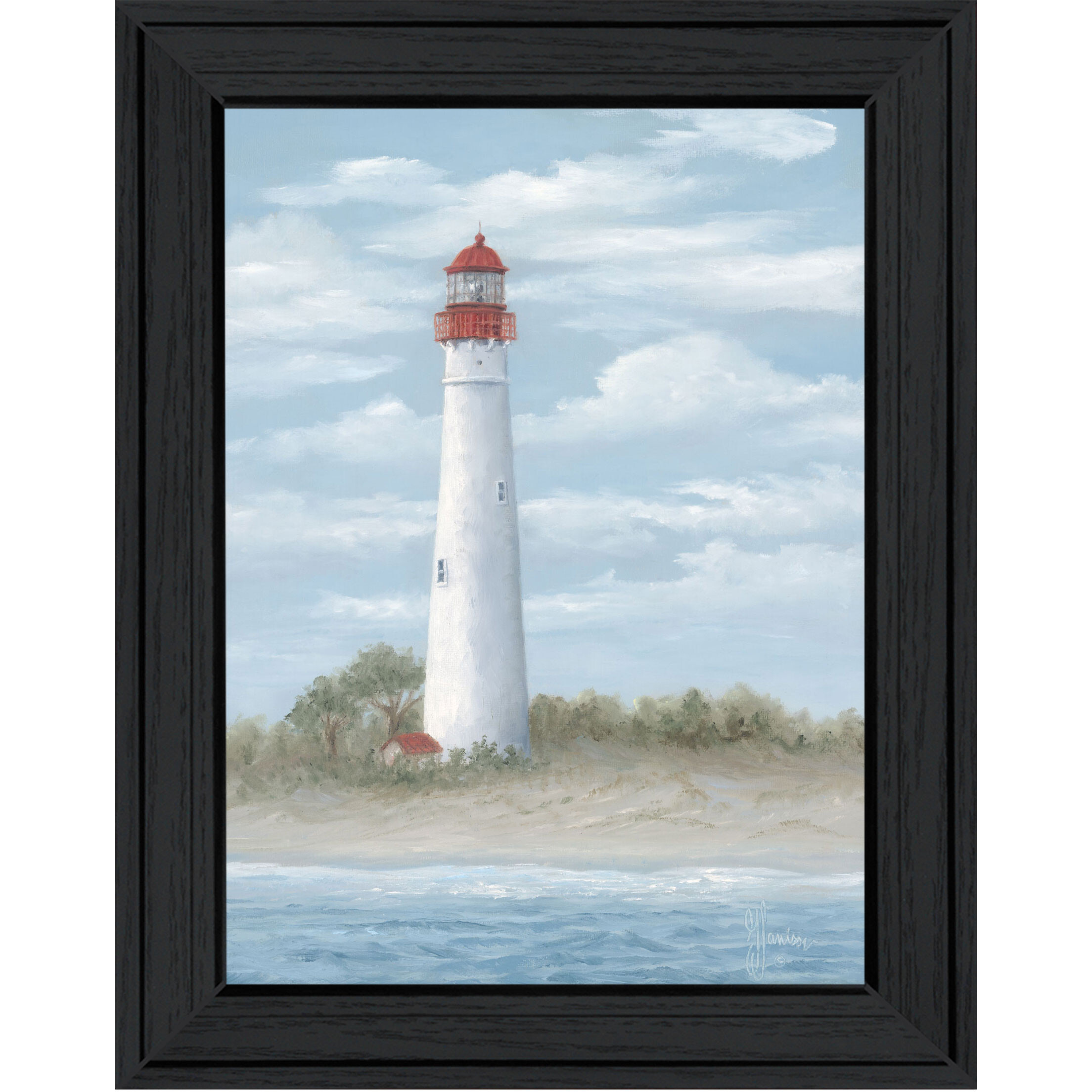 Cape May Light Black Framed Print Wall Art