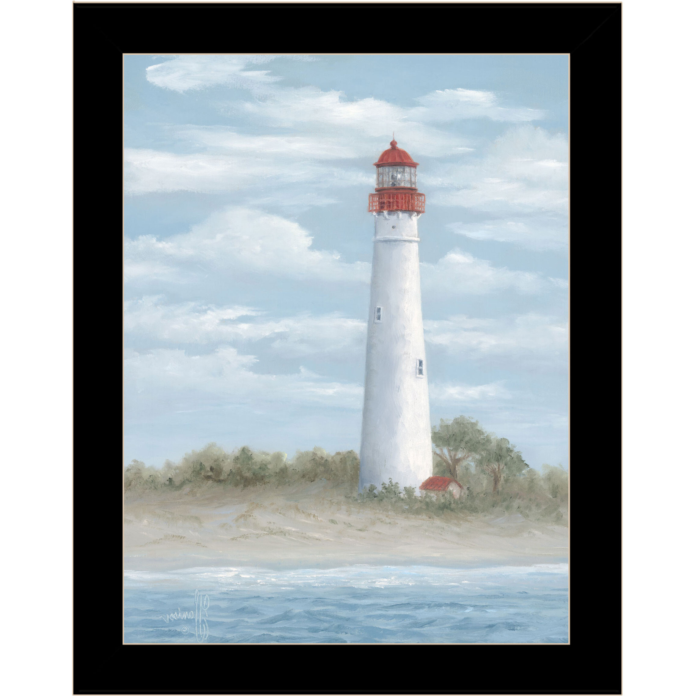 Cape May Light Black Framed Print Wall Art