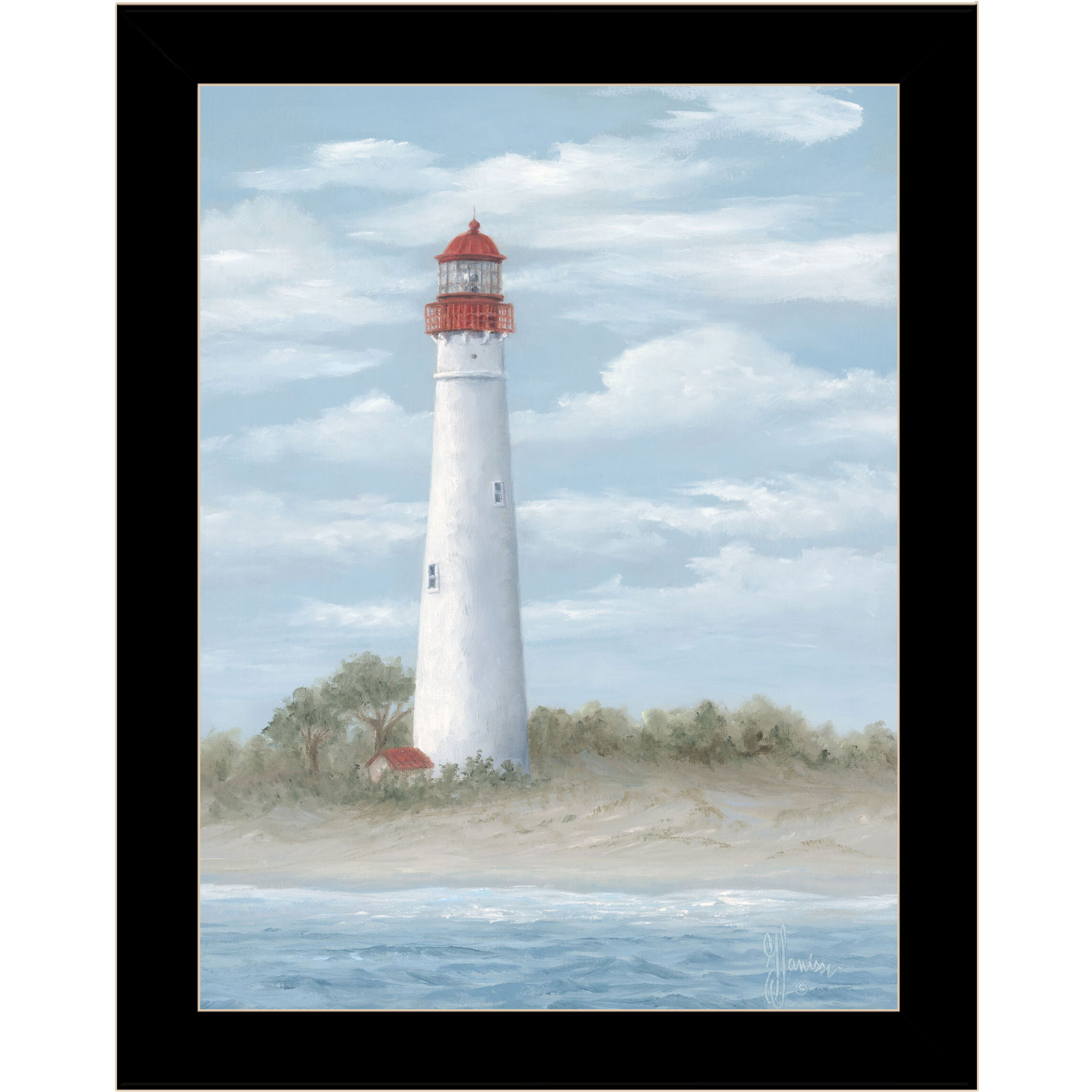 Cape May Light Black Framed Print Wall Art