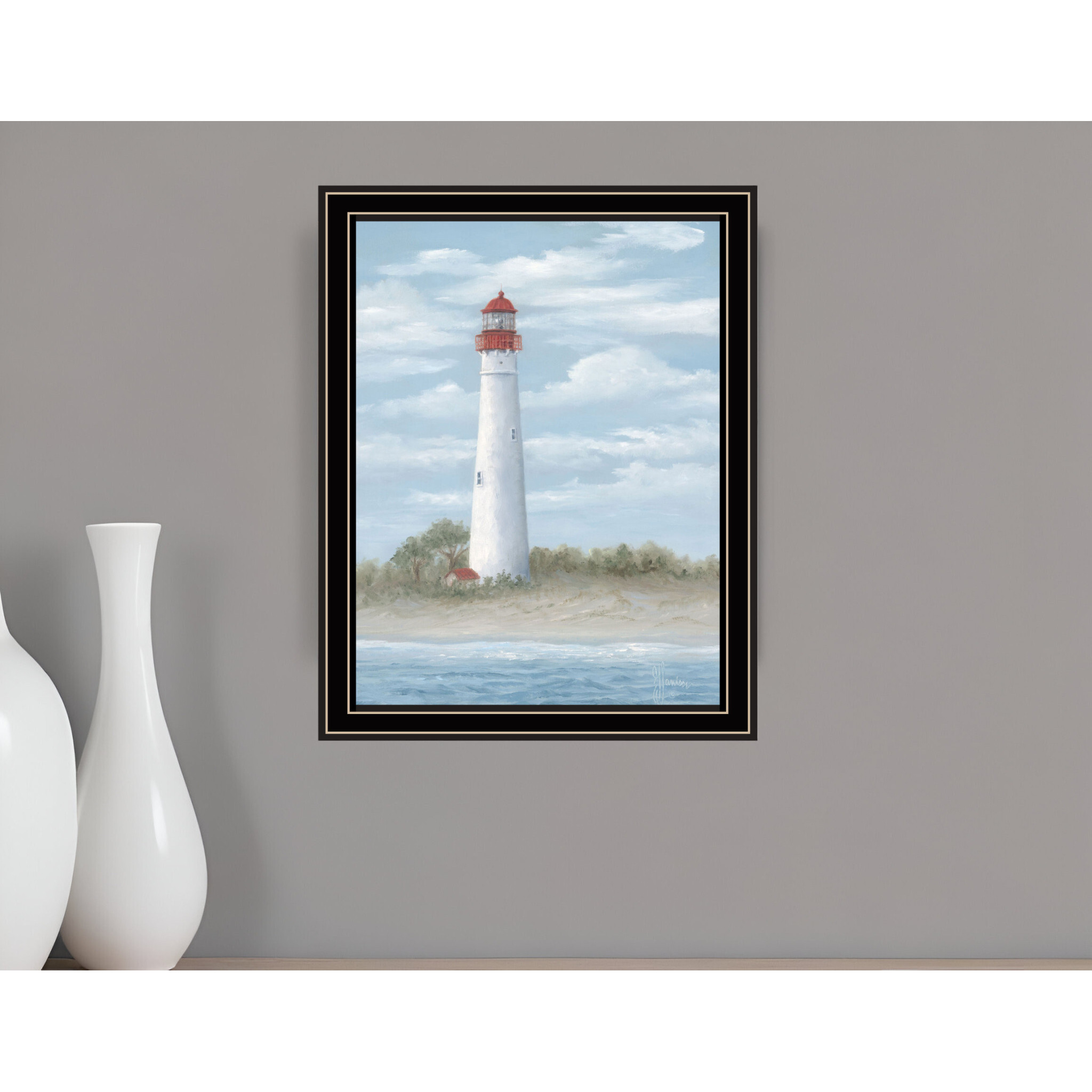 Cape May Light Black Framed Print Wall Art